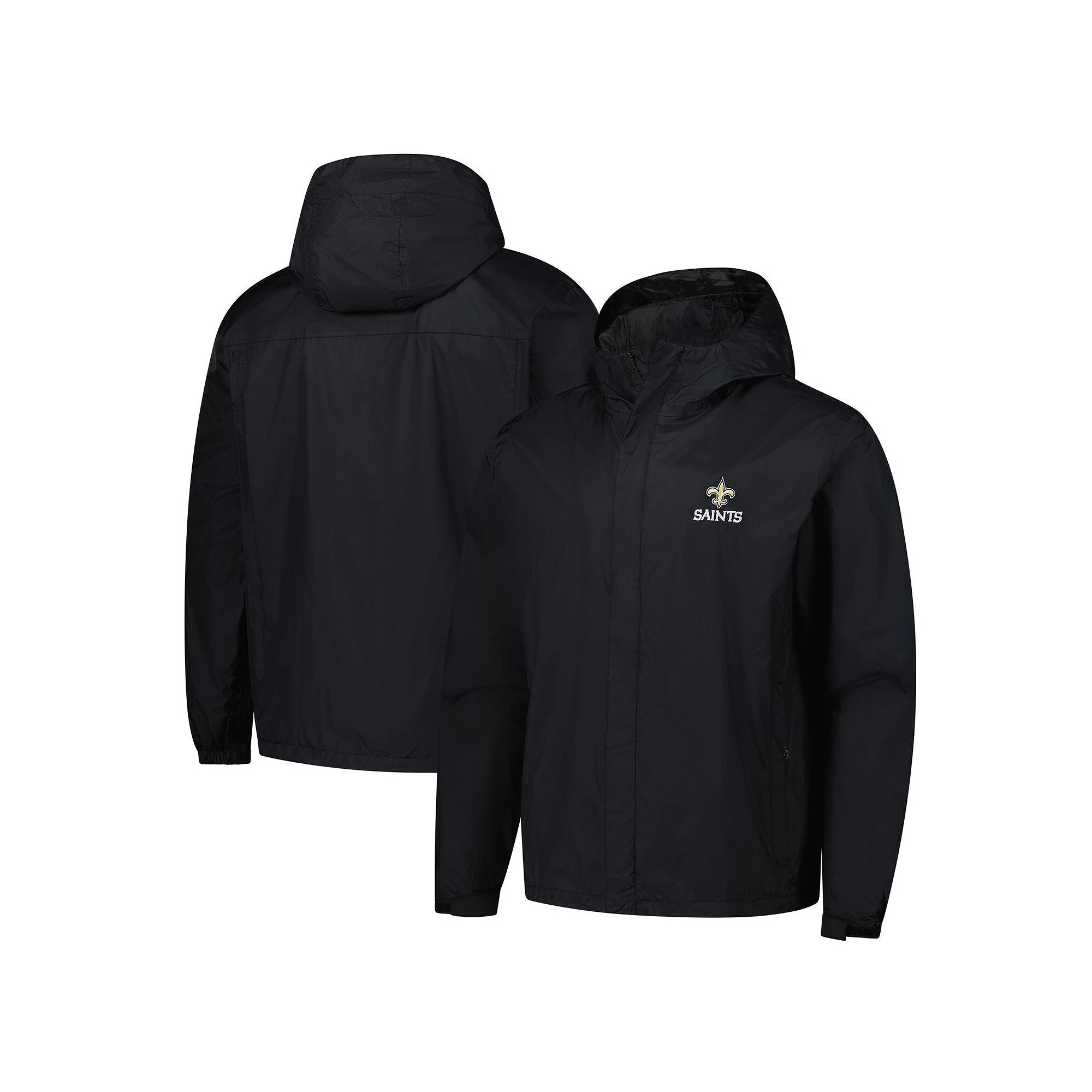 Men's Dunbrooke Black New Orleans Saints Tropic Waterproof Packable Full-Zip Hoodie Jacket, Size: 2XL Product Image