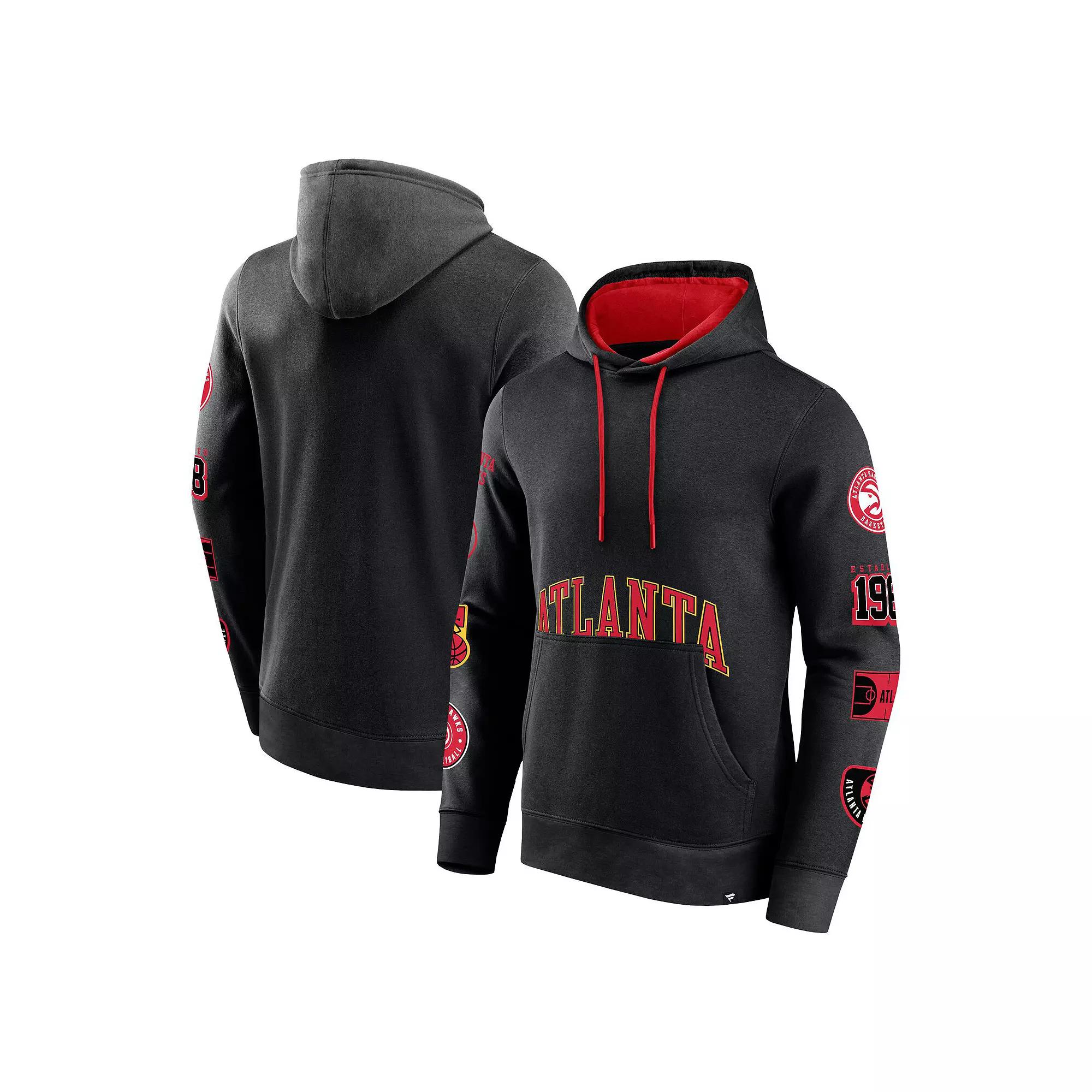 Men's Fanatics Black Atlanta Hawks Home Court Pullover Hoodie,  Product Image