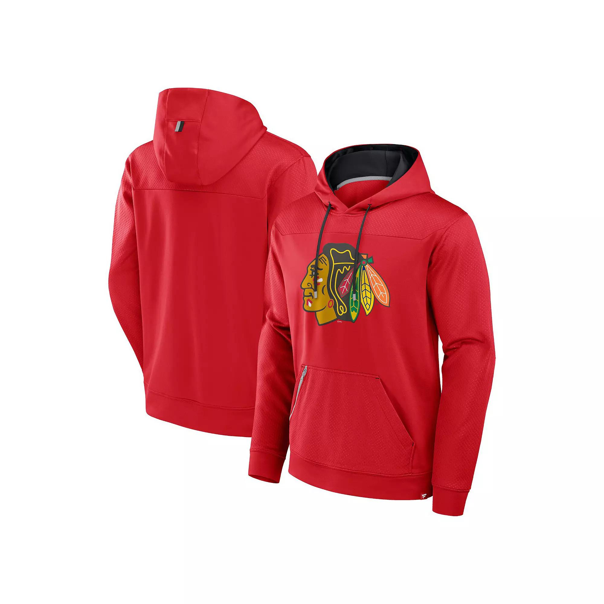 Men's Fanatics Red Chicago Blackhawks Defender Pullover Hoodie,  Product Image