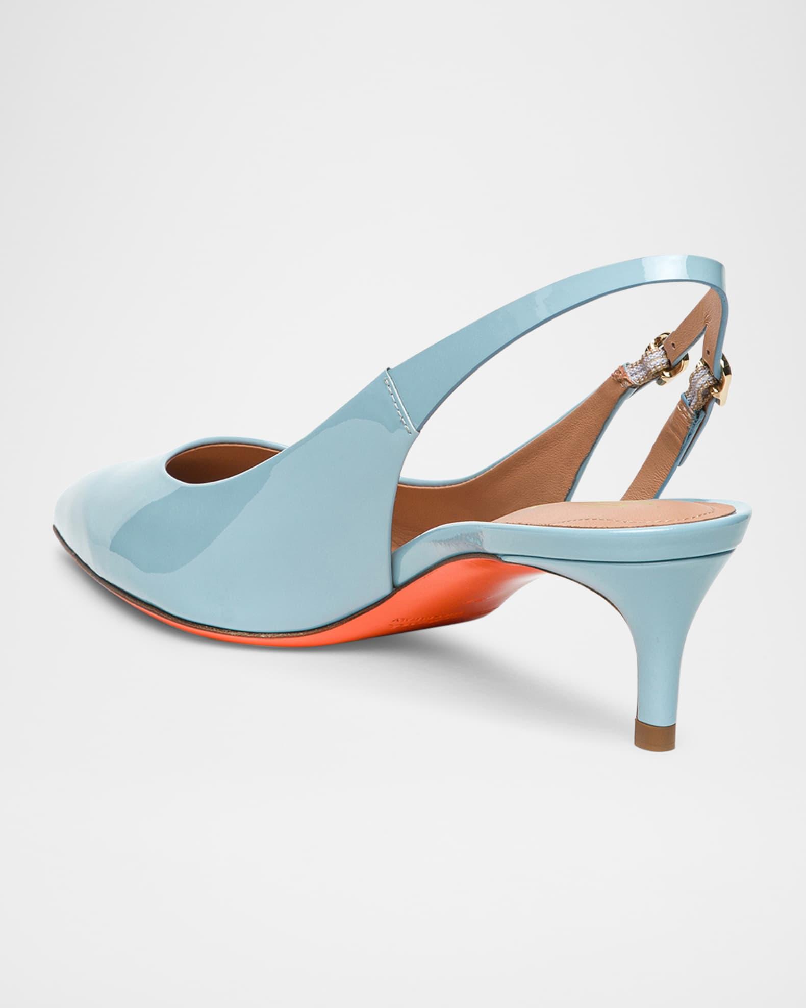 Audrey Patent Kitten Slingback Pumps Product Image