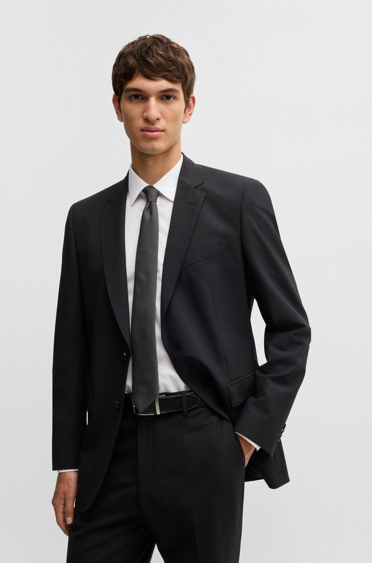 Slim-fit shirt in easy-iron stretch-cotton poplin Product Image