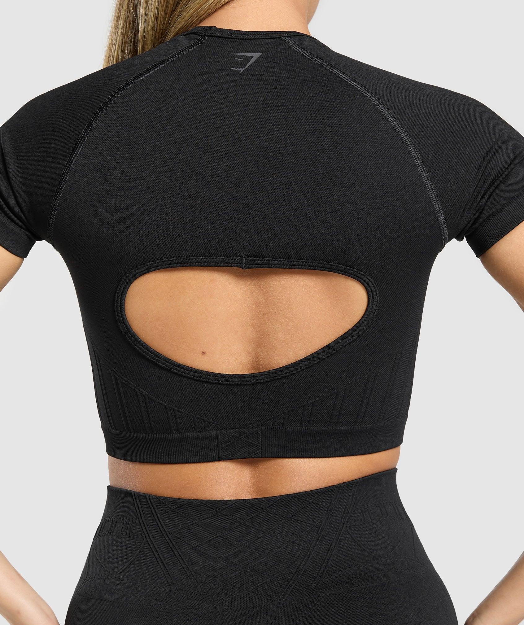 Gymshark Corset Seamless Crop Top - Black Female Product Image