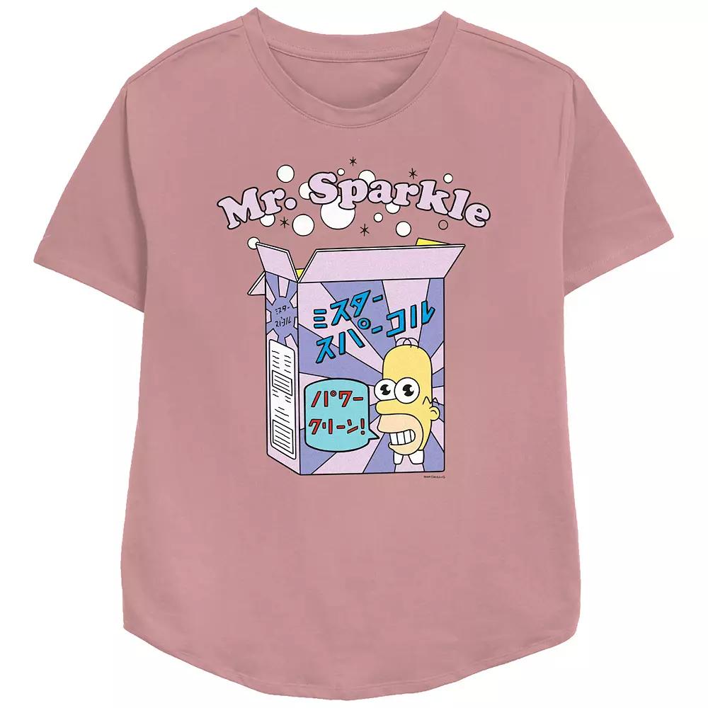 Women's The Simpsons Mr. Sparkle Relaxed Fit Graphic Tee, Girl's, Size: Small, Pink Product Image