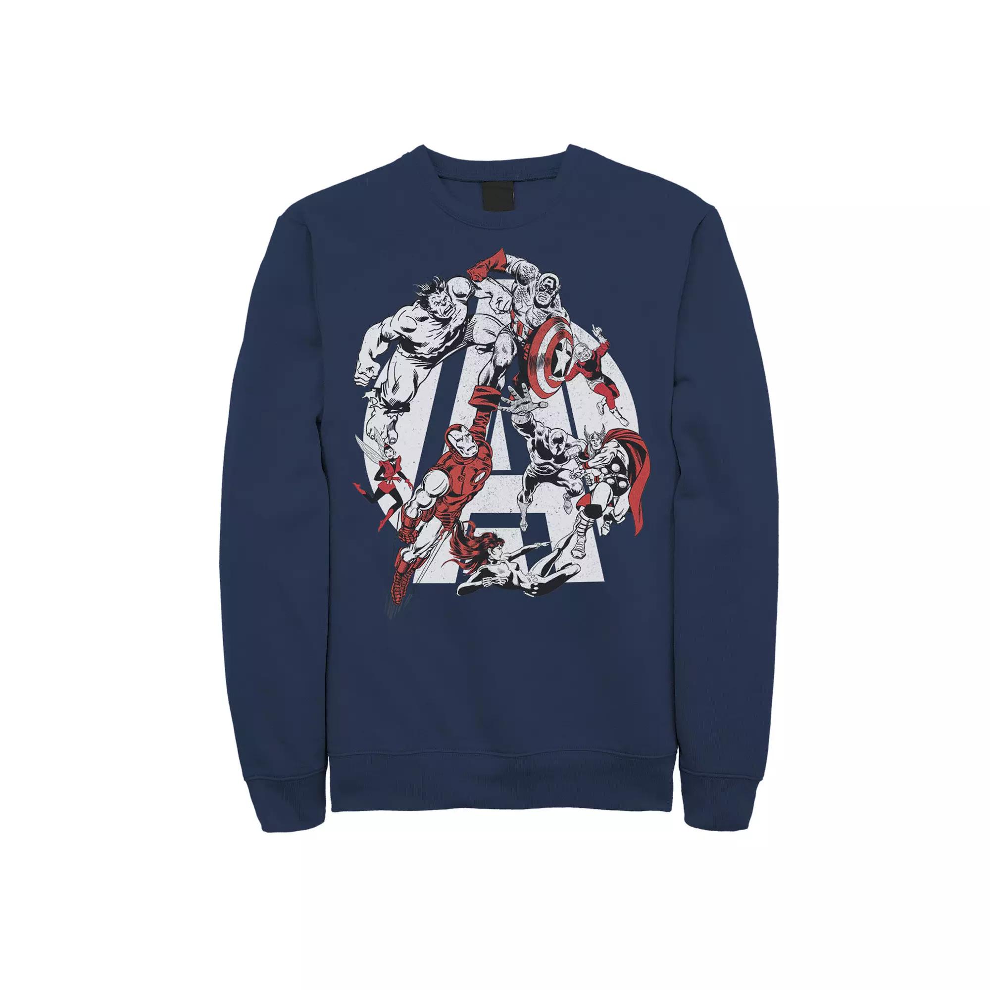 Men's Marvel Avengers Vintage Surviving Team Logo Portrait Sweatshirt,  Product Image