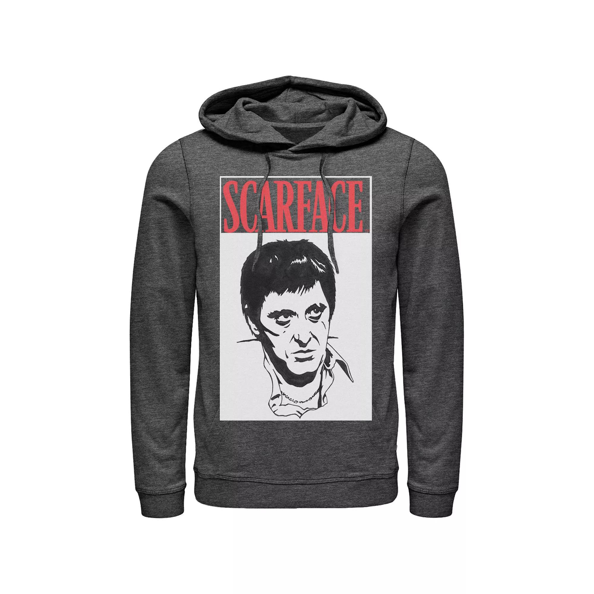 Men's Scar Face Scare Big Face Hoodie, Size: XXL, Blue Product Image