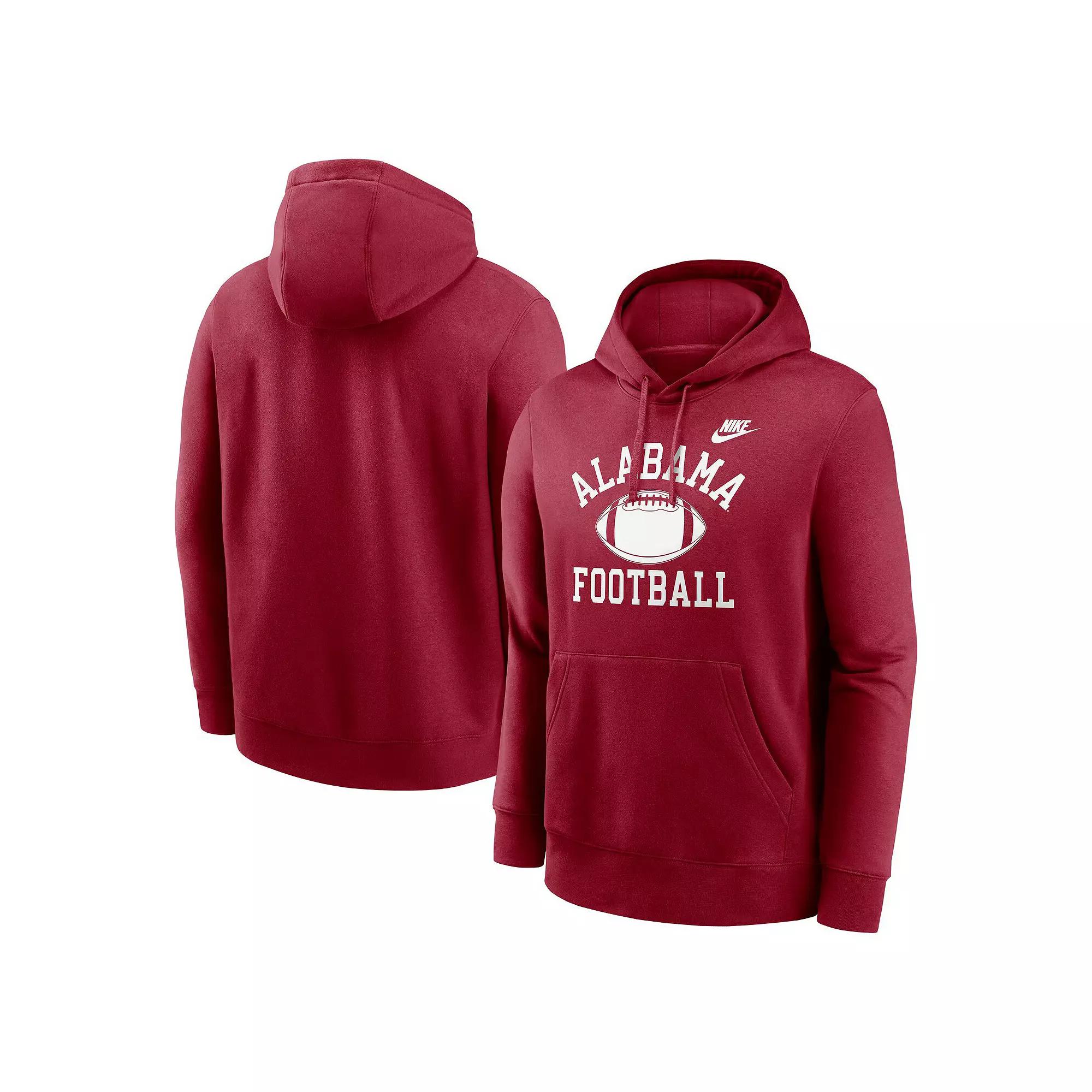 Men's Nike Crimson Alabama Crimson Tide Legacy Football Icon Club Fleece Pullover Hoodie,  Product Image