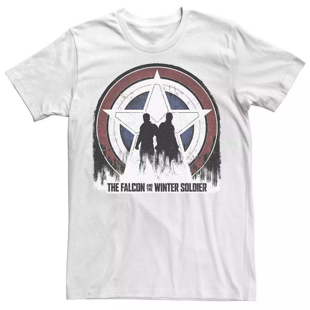 Big & Tall Marvel The Falcon And The Winter Soldier Silhouette Shield Poster Tee, Men's,  Product Image