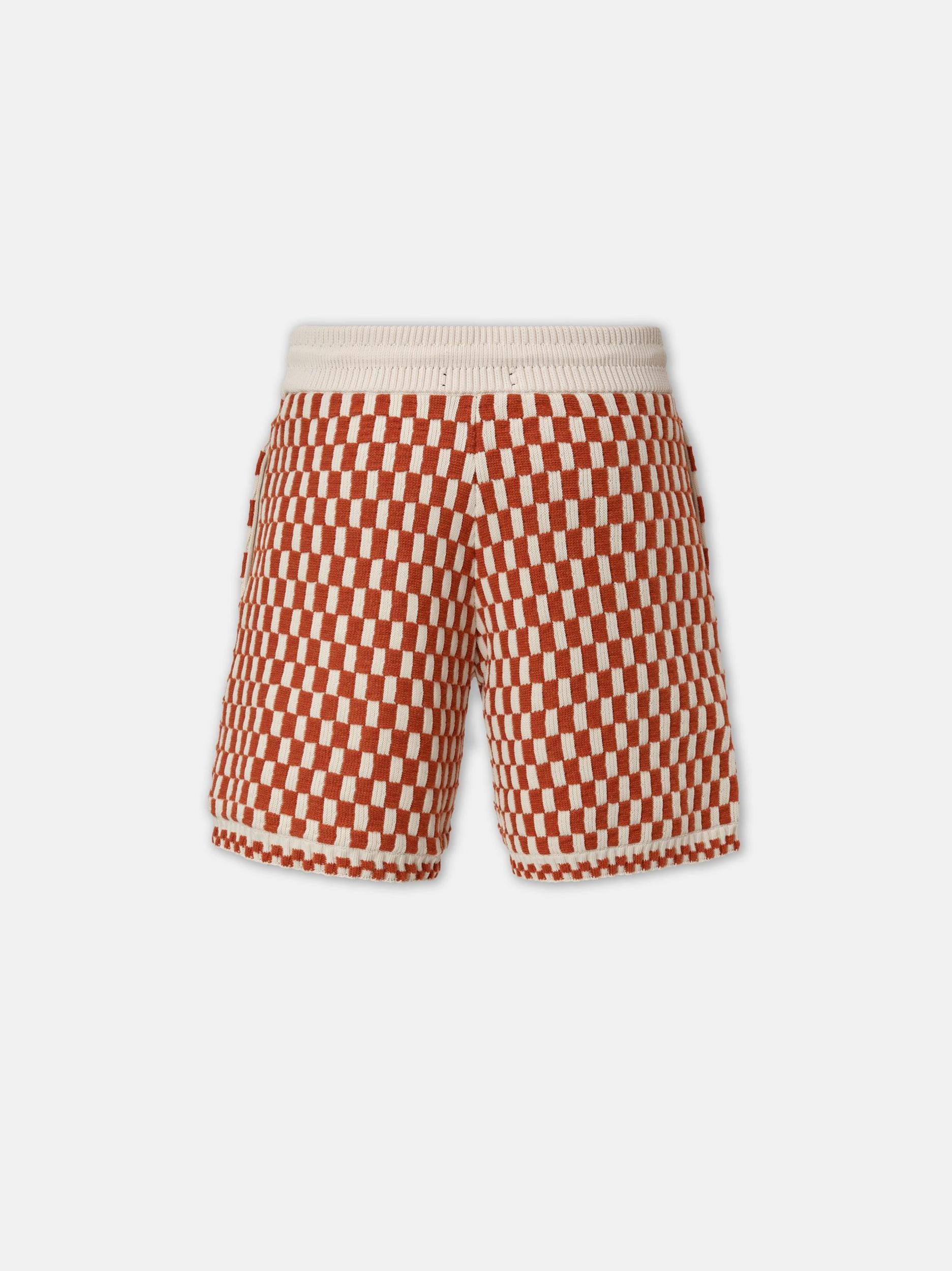 CHECKERED SHORT - Burnt Orange Product Image
