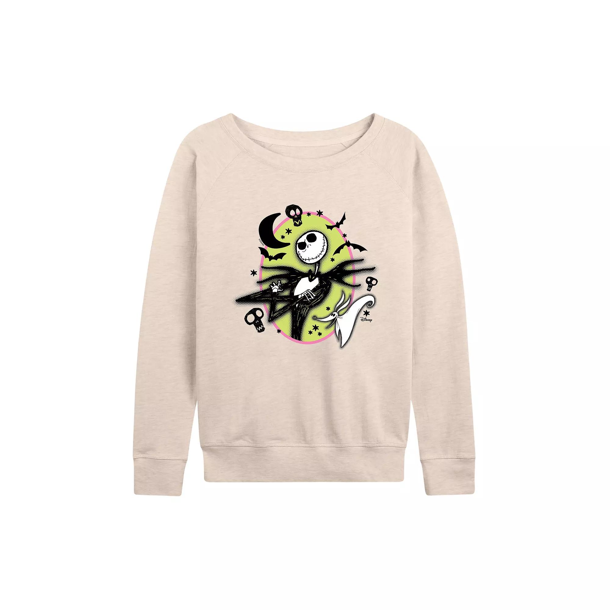 Disney's Nightmare Before Christmas Jack & Zero Women's Halloween French Terry Long Sleeve Tee,  Product Image