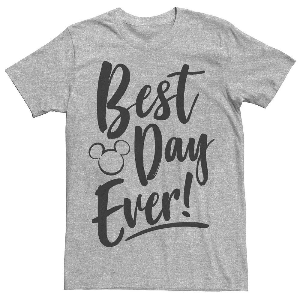 Disney's Men's Best Day Every Mickey Head Silhouette Tee, Size: Small, Athletic Grey Product Image