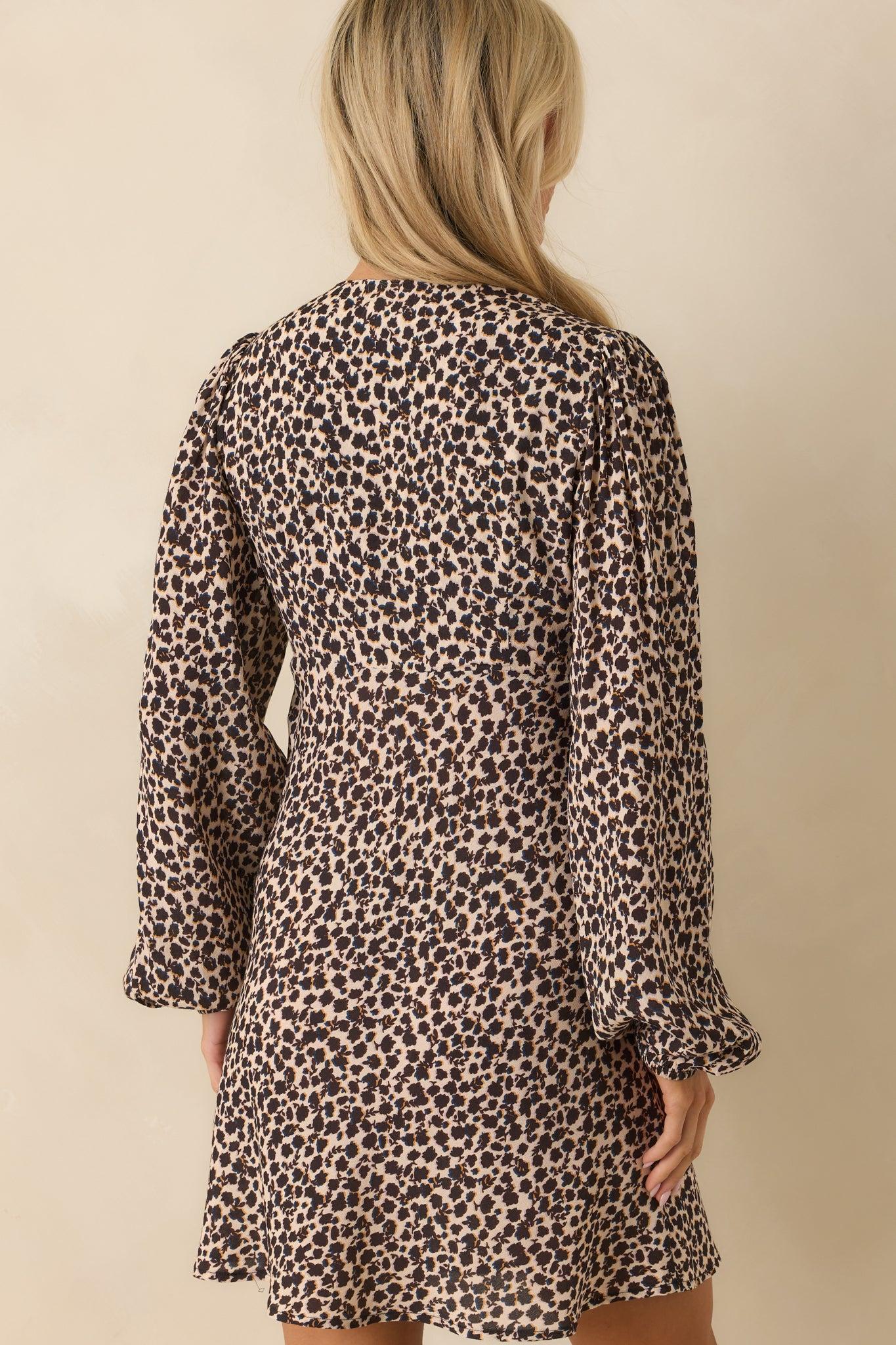 MINKPINK Black Floral Print Elka Long Sleeve Mini Dress Product Image