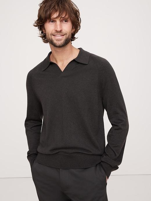 Cashmere-Silk Sweater Polo Product Image