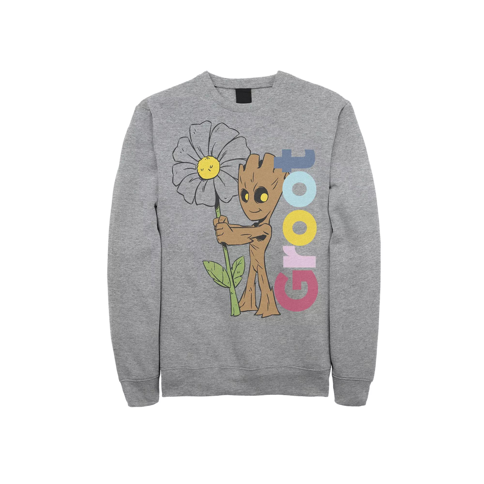 Men's Marvel Guardians Of The Galaxy Groot Flower Portrait Sweatshirt,  Product Image