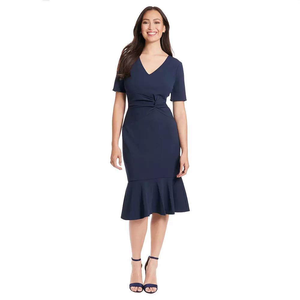 Women's London Times Flounce Midi Twist Dress,  Product Image