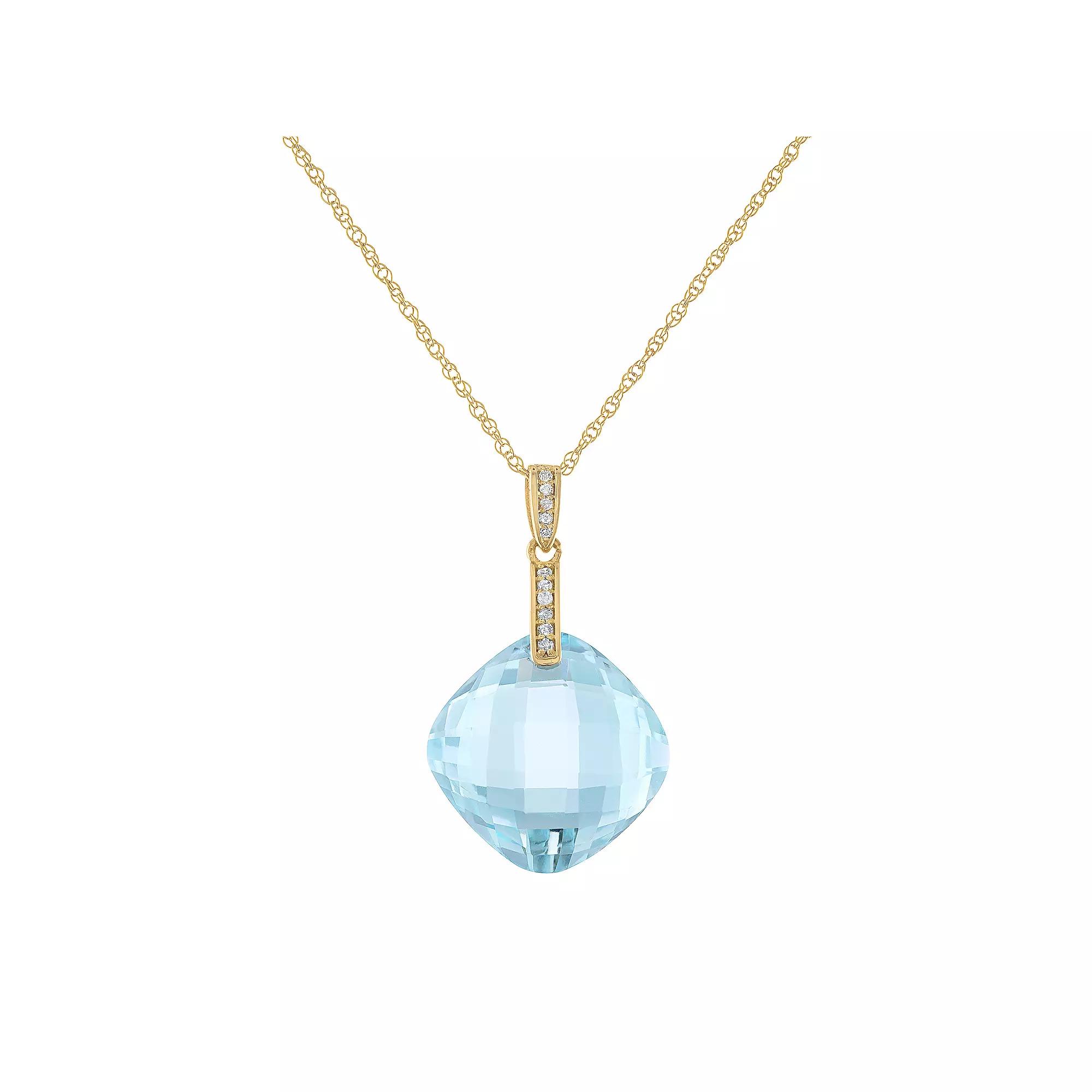 Tiara 14k Gold Gemstone & Diamond Accent Pendant Necklace, Women's,  Product Image