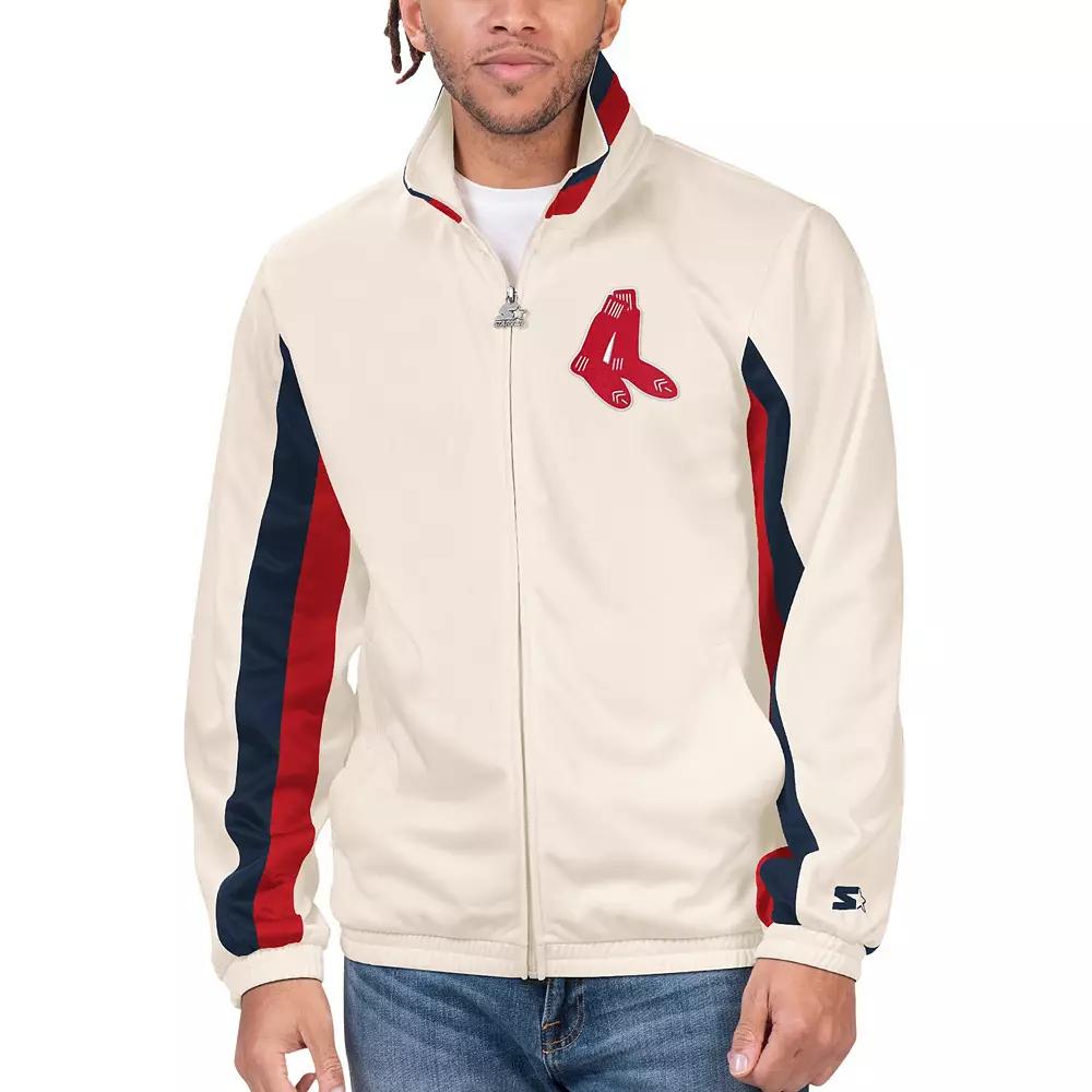 Men's Starter Cream Atlanta Braves Rebound Cooperstown Collection Full-Zip Track Jacket, Size: Small, Beige Product Image