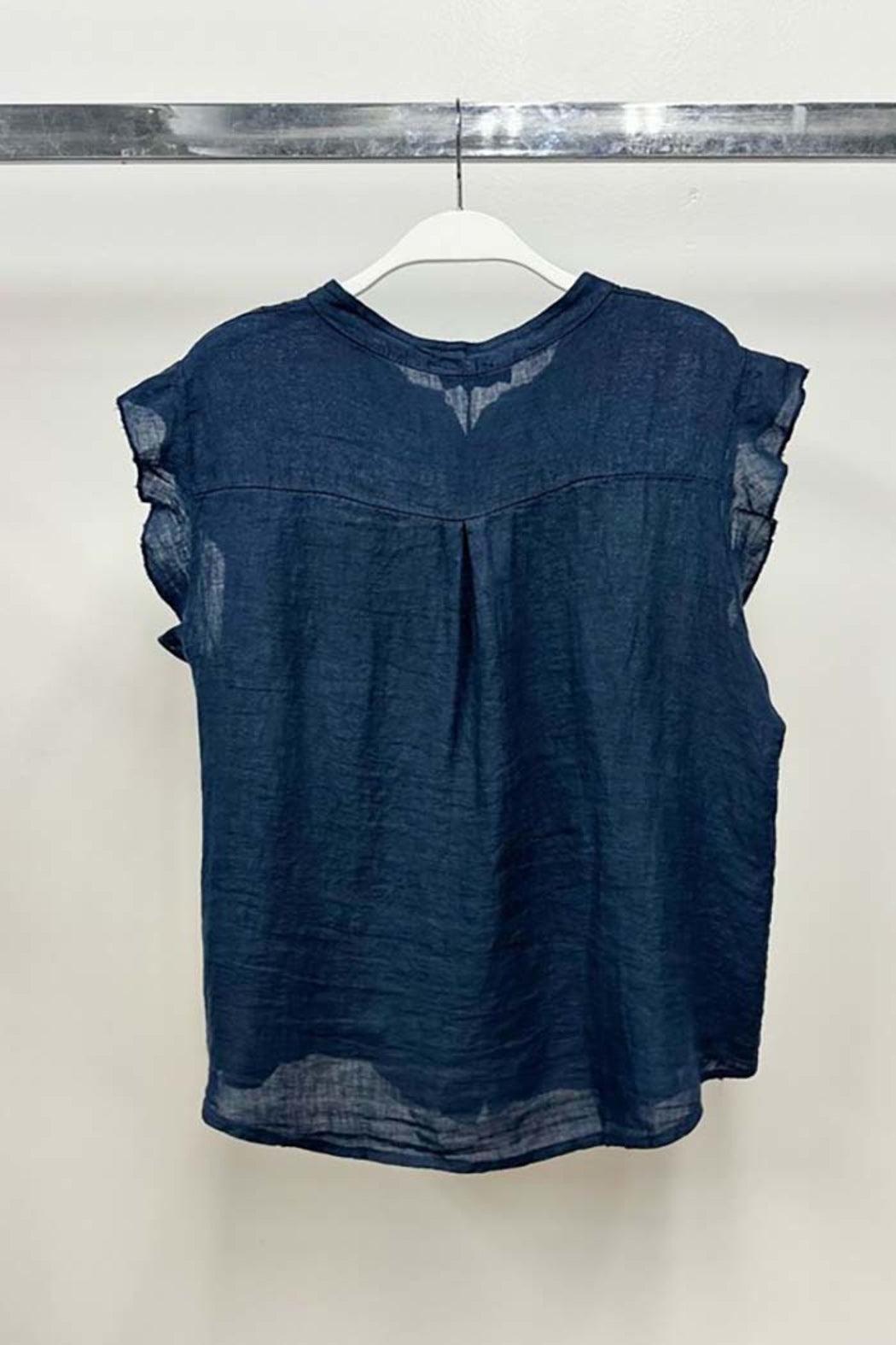 Chest Pocket Linen Top Product Image