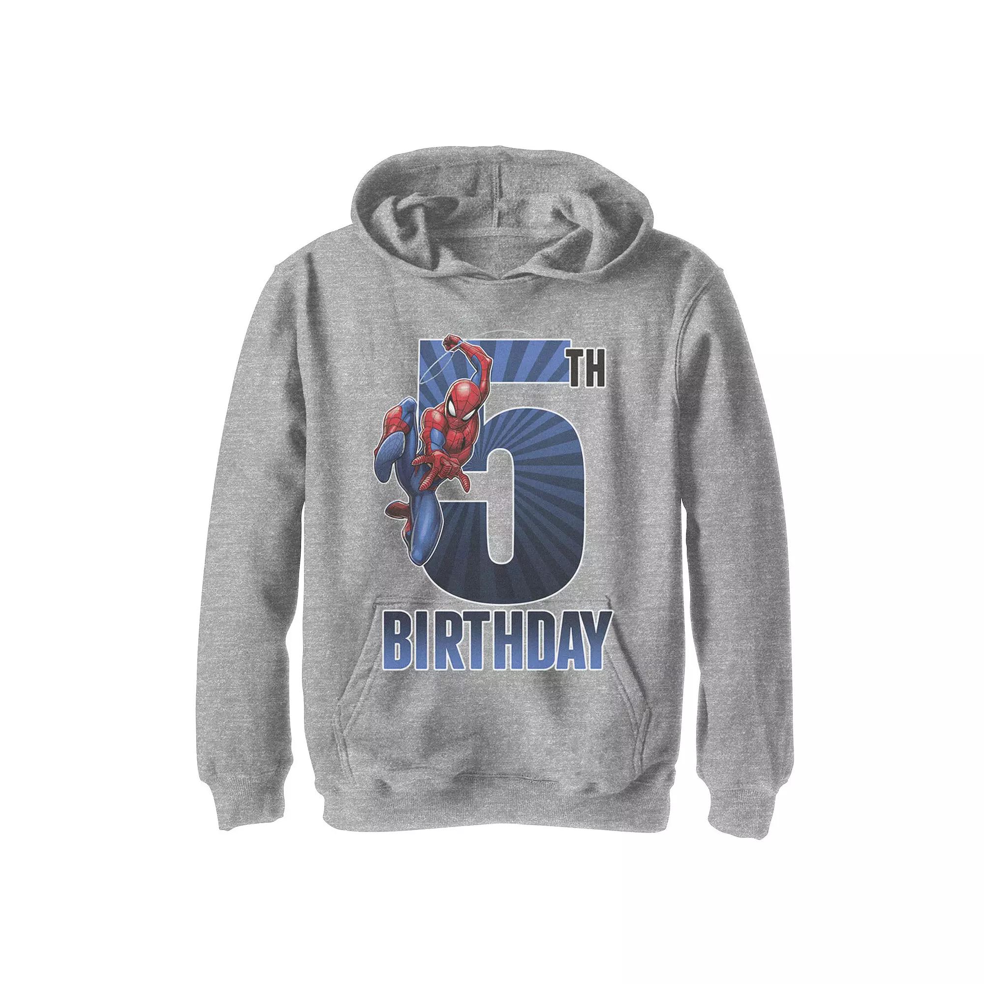 Boys 8-20 Marvel Spider-Man Swinging 5th Birthday Graphic Fleece Hoodie, Boy's,  Product Image
