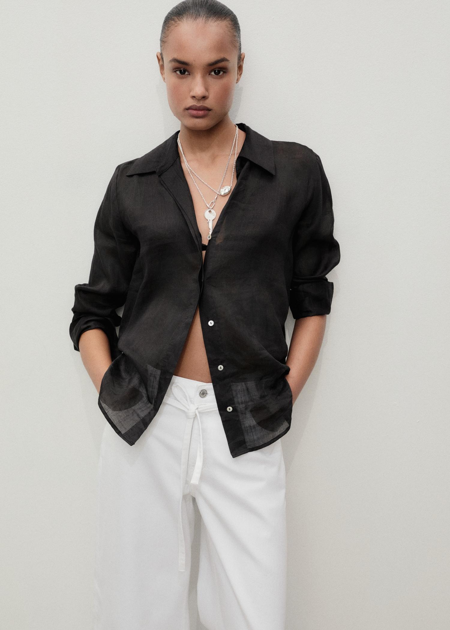 Balloon jeans with belt - Women | MANGO USA Product Image