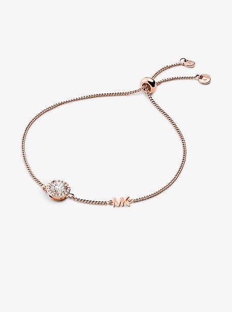 Precious Metal-Plated Sterling Pavé Halo Slider Bracelet Product Image