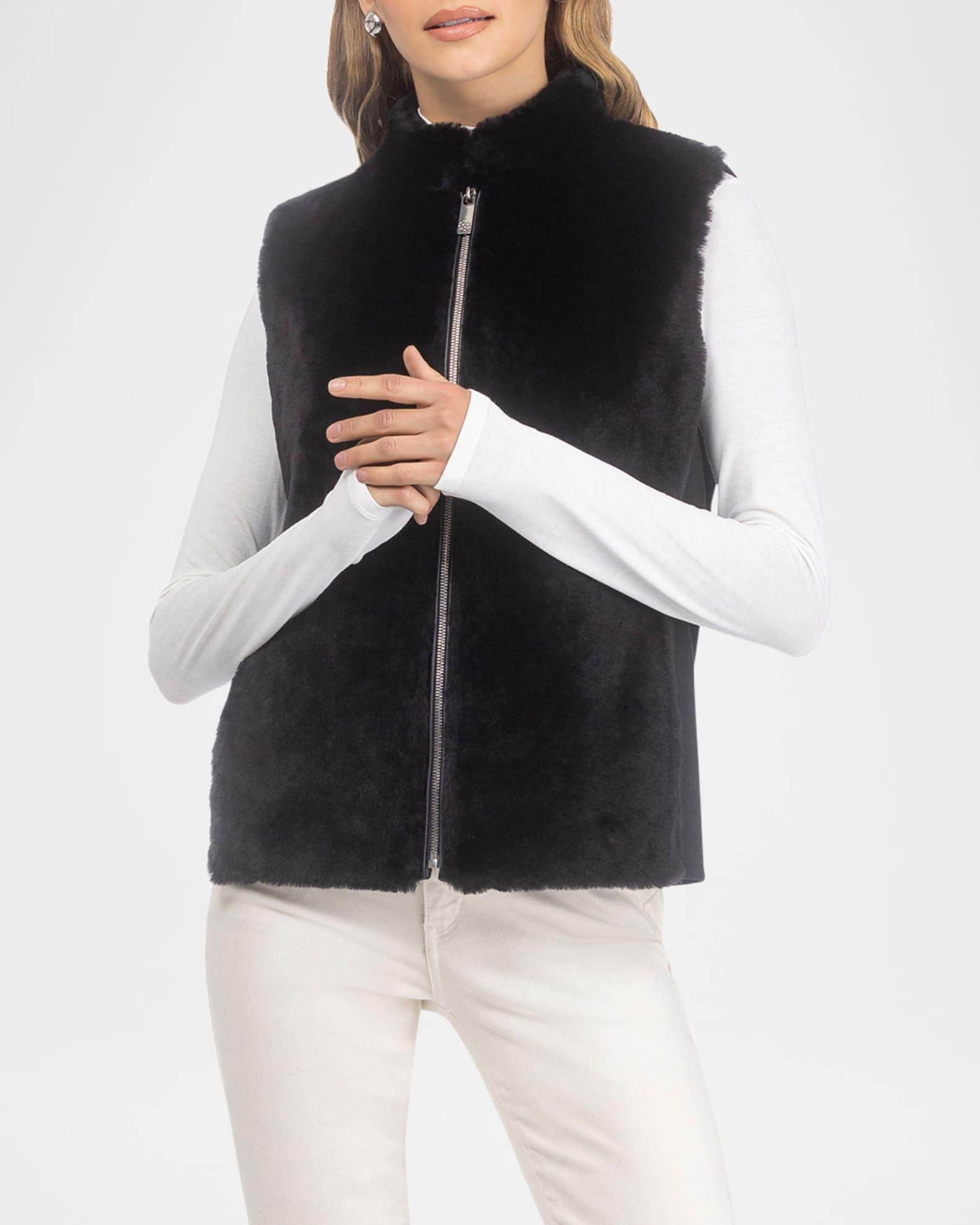 Select Lamb Shearling Zip Vest with Loro Piana Wool Back Product Image