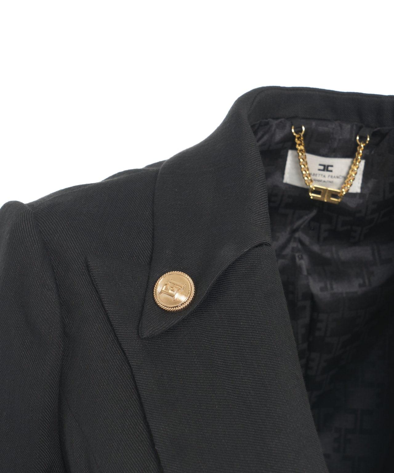 Double-breasted blazer in linen blend Product Image