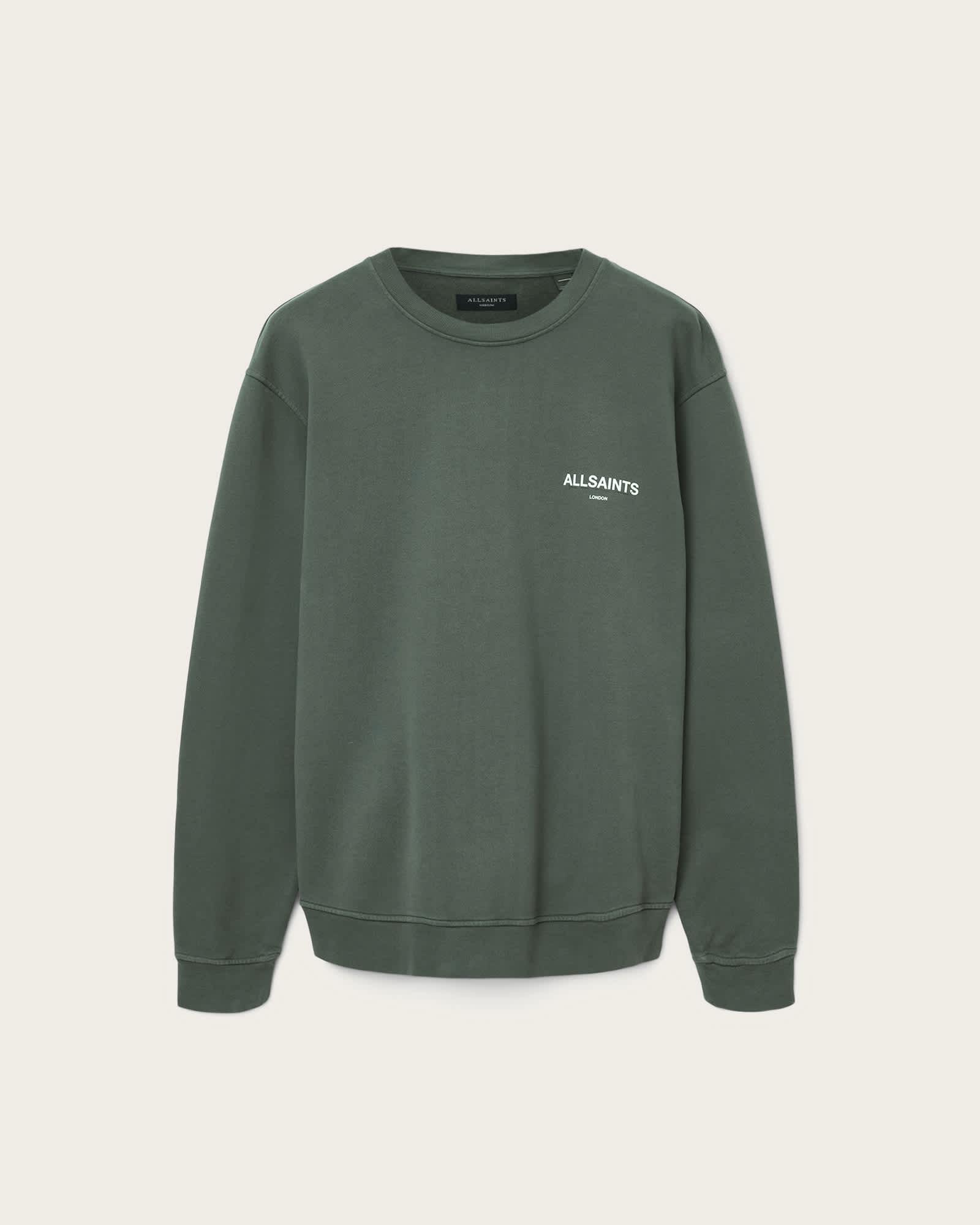 Halcyon Crew Neck Sweatshirt GARNET GREEN | ALLSAINTS US Product Image