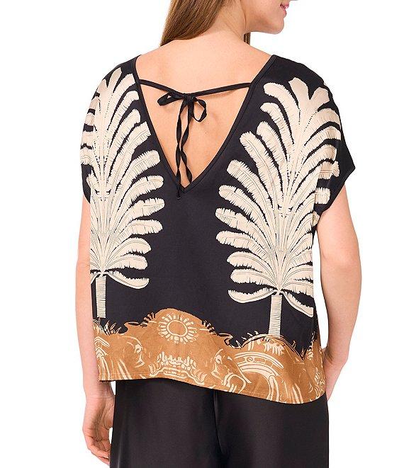 Vince Camuto Leaf Print Wide Leg Ankle Coordinating Pants Product Image