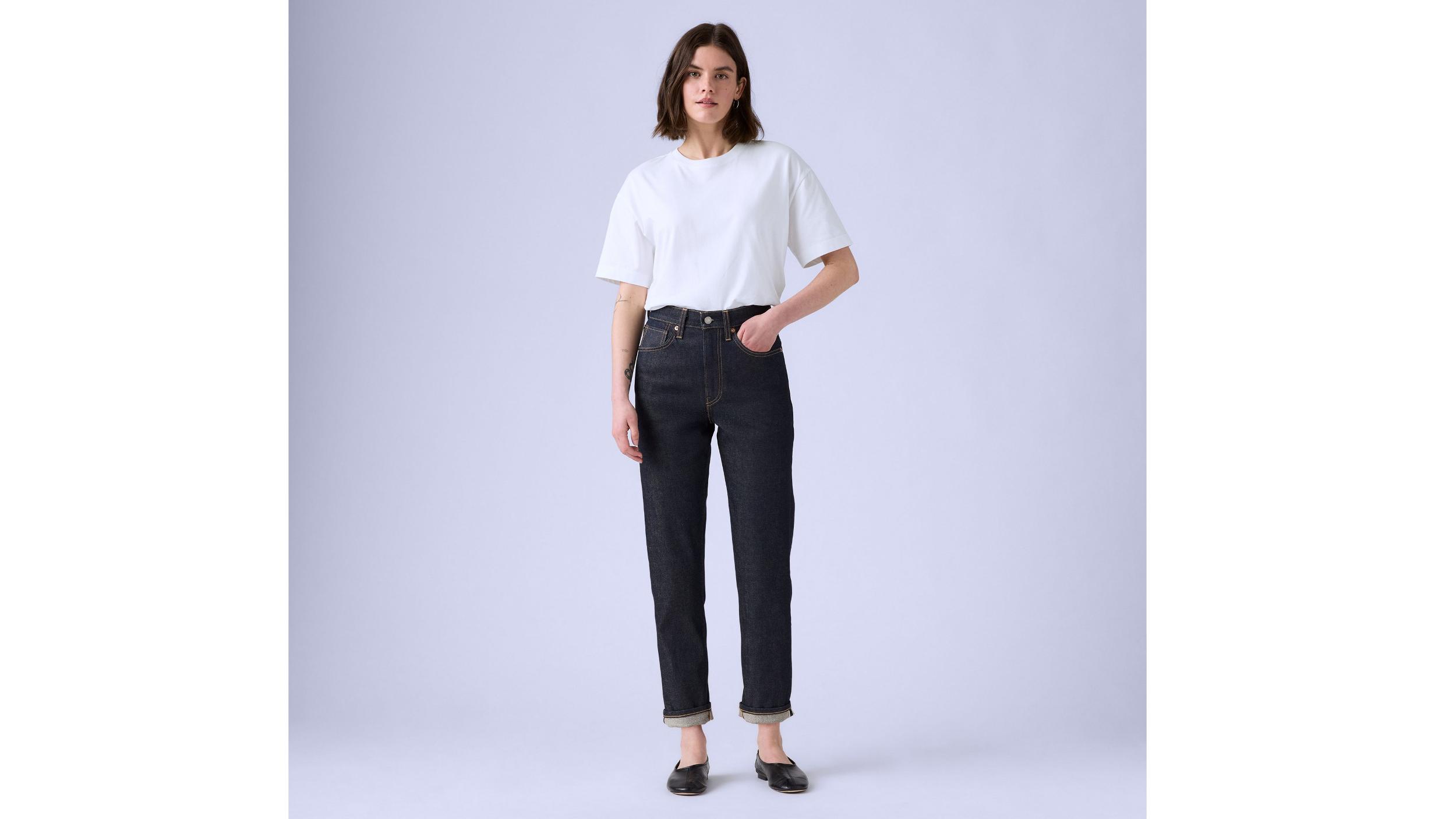 Japanese Selvedge High Rise Boyfriend Women's Jeans Product Image
