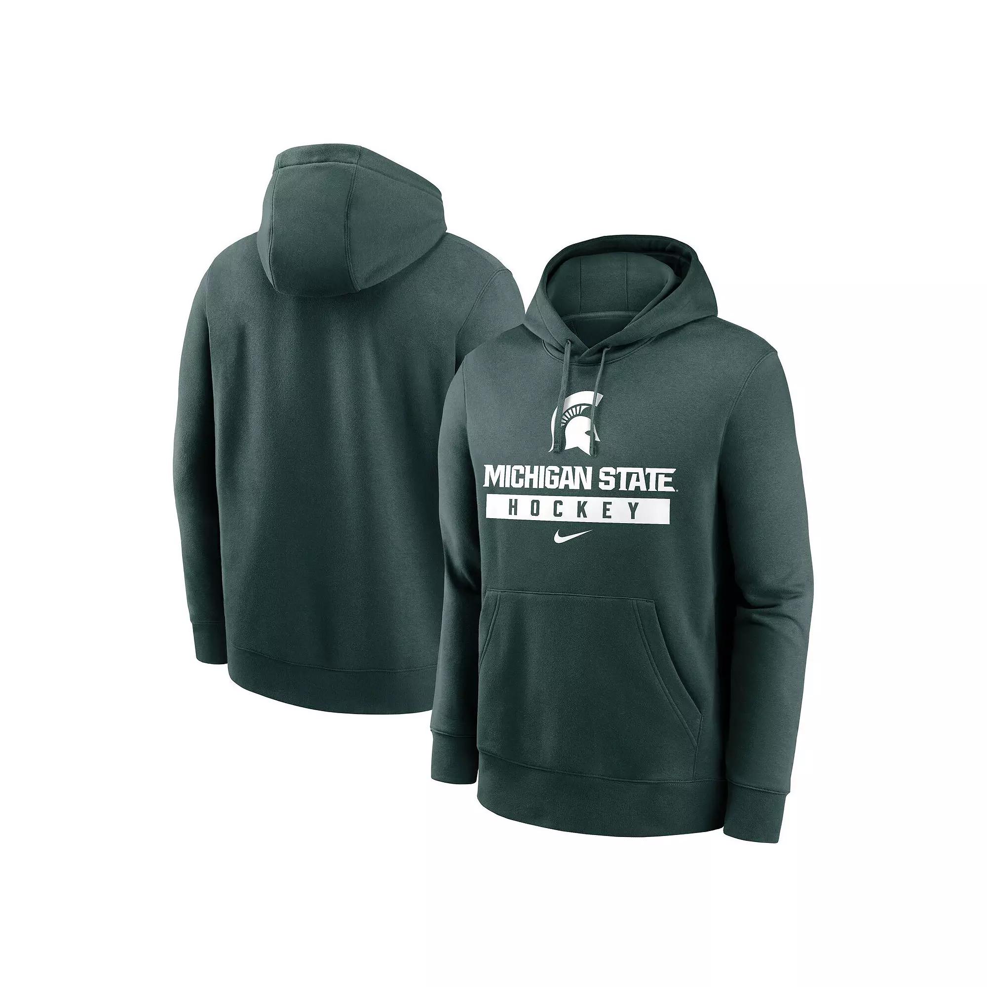Men's Nike Green Michigan State Spartans Hockey Stack Fleece Pullover Hoodie, Size: 2XL Product Image