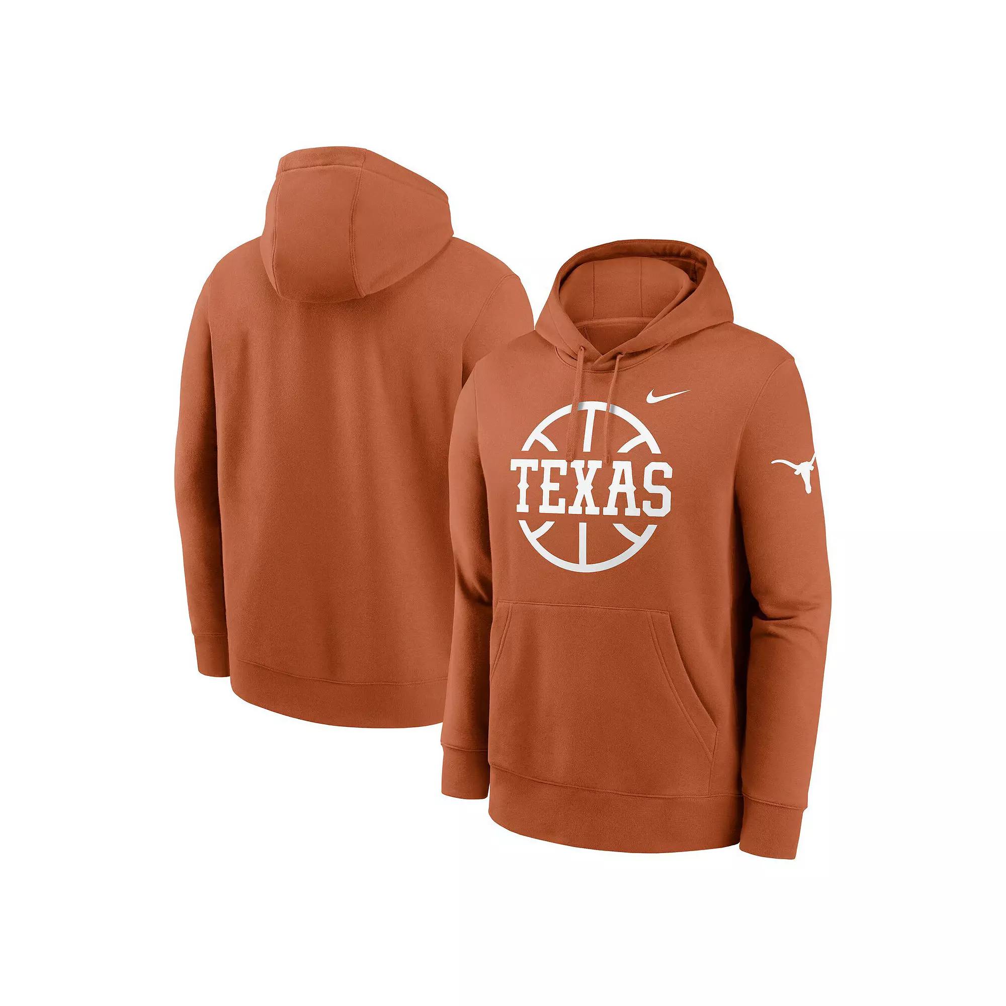 Men's Nike Texas Orange Texas Longhorns Basketball Icon Club Fleece Pullover Hoodie,  Product Image