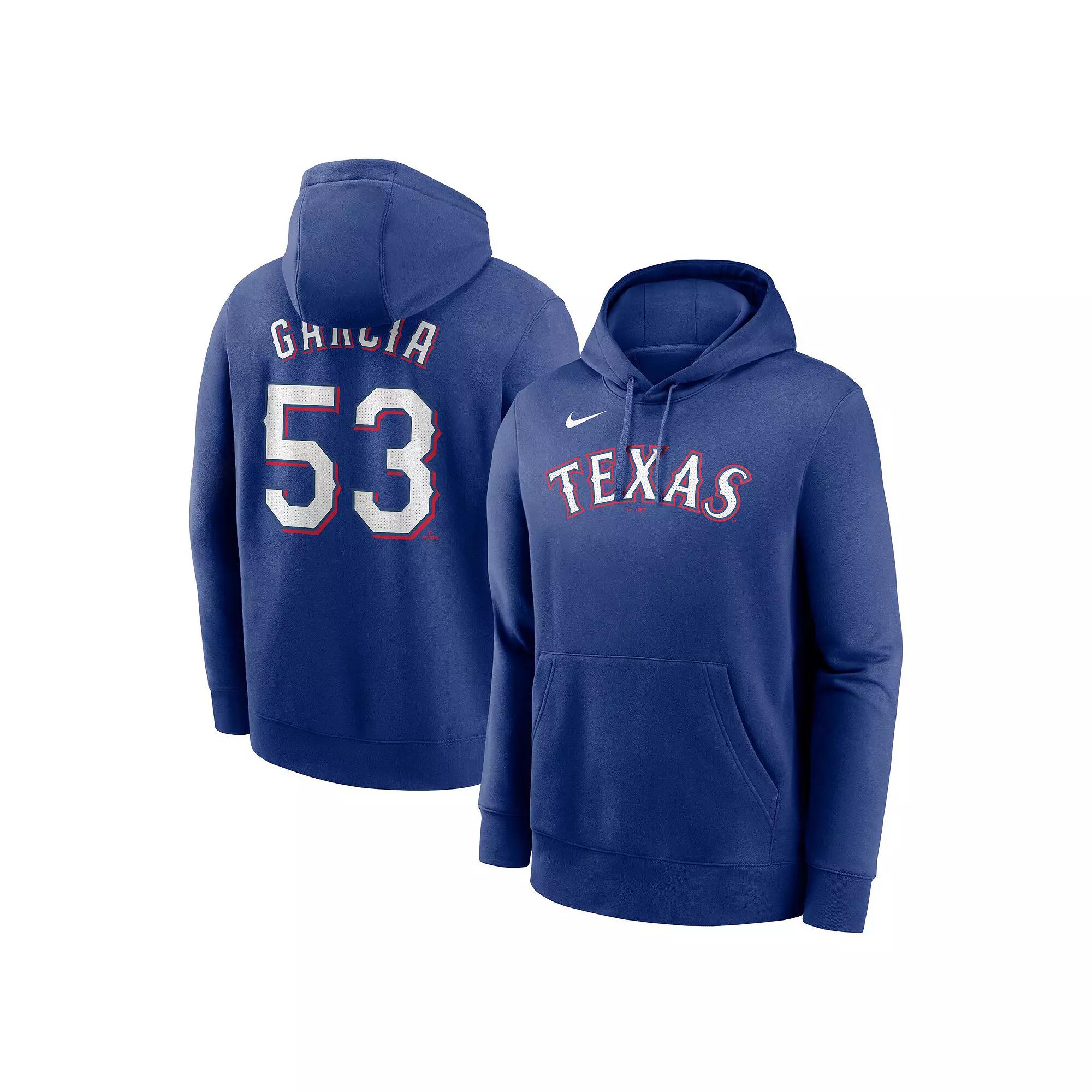 Men's Nike Adolis Garcia Royal Texas Rangers Player Name & Number Club Pullover Hoodie,  Product Image