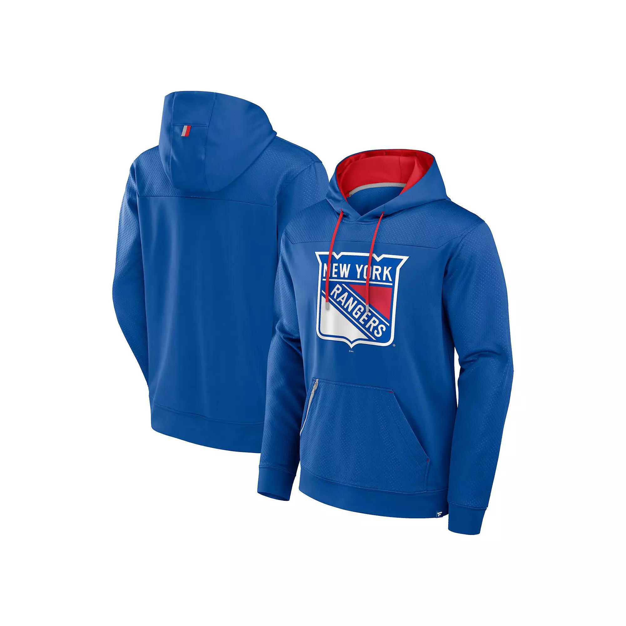 Men's Fanatics  Blue New York Rangers Defender Pullover Hoodie, Size: XL, Ran Blue Product Image