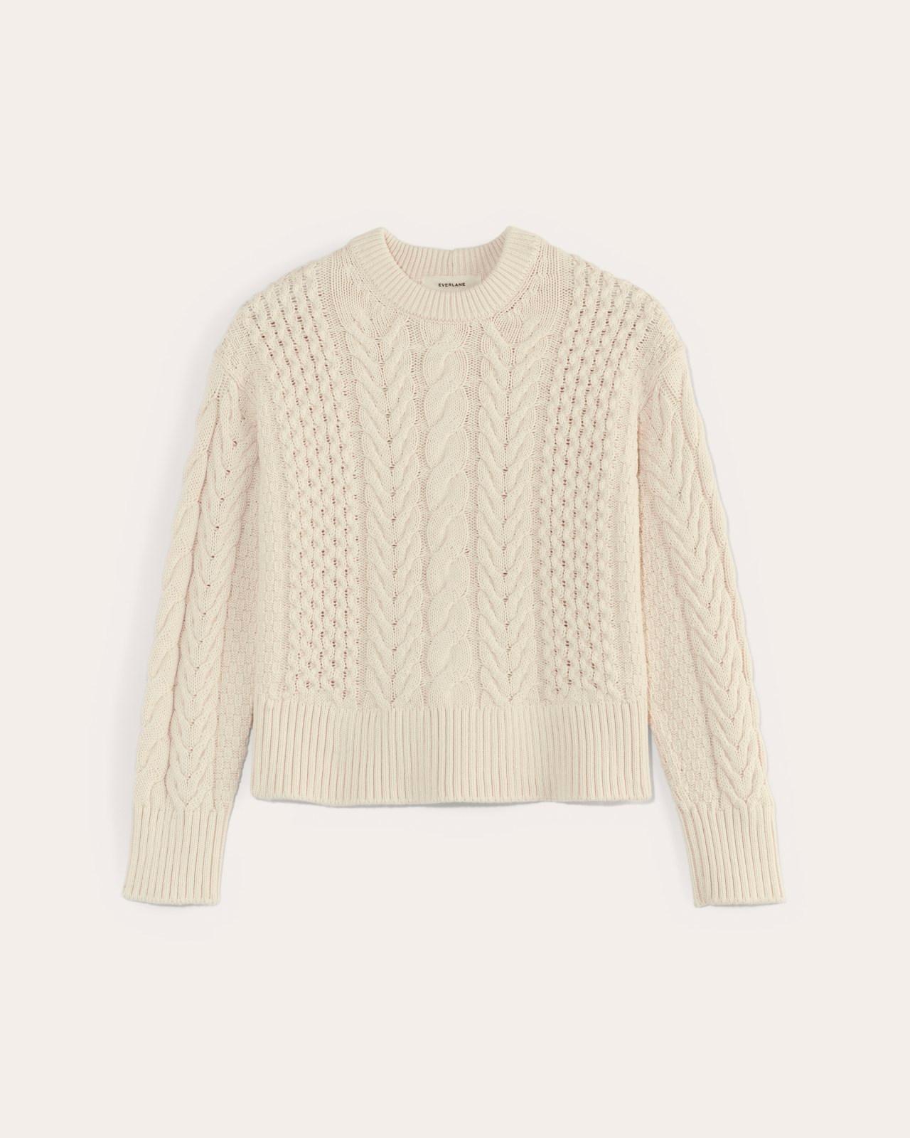 Womens Cable Sweater in Everyday Cotton by Everlane Product Image