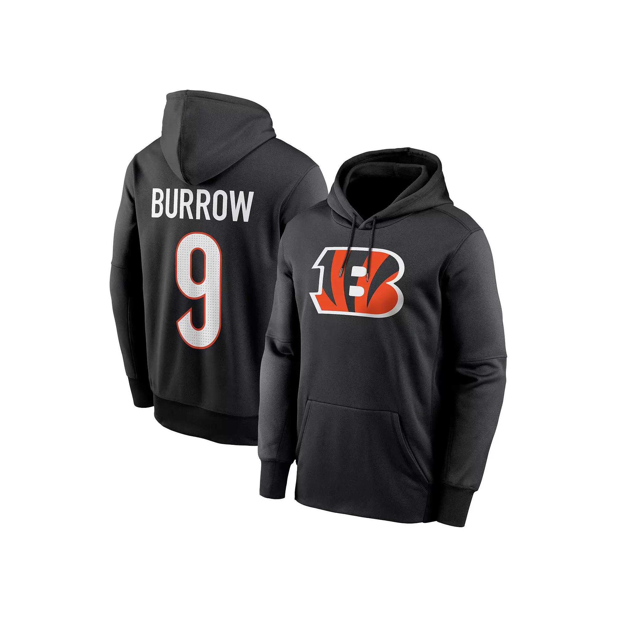 Men's Nike Joe Burrow Black Cincinnati Bengals Player Name & Number Performance Pullover Hoodie,  Product Image