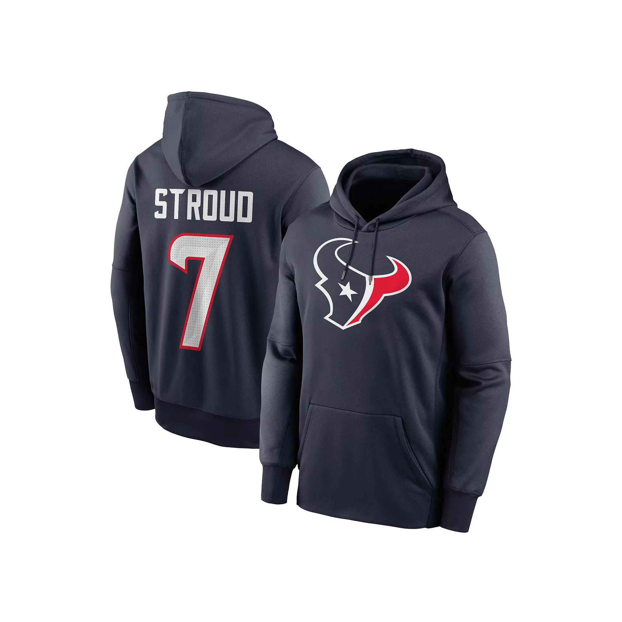 Men's Nike C.J. Stroud Navy Houston Texans Player Name & Number Performance Pullover Hoodie,  Product Image