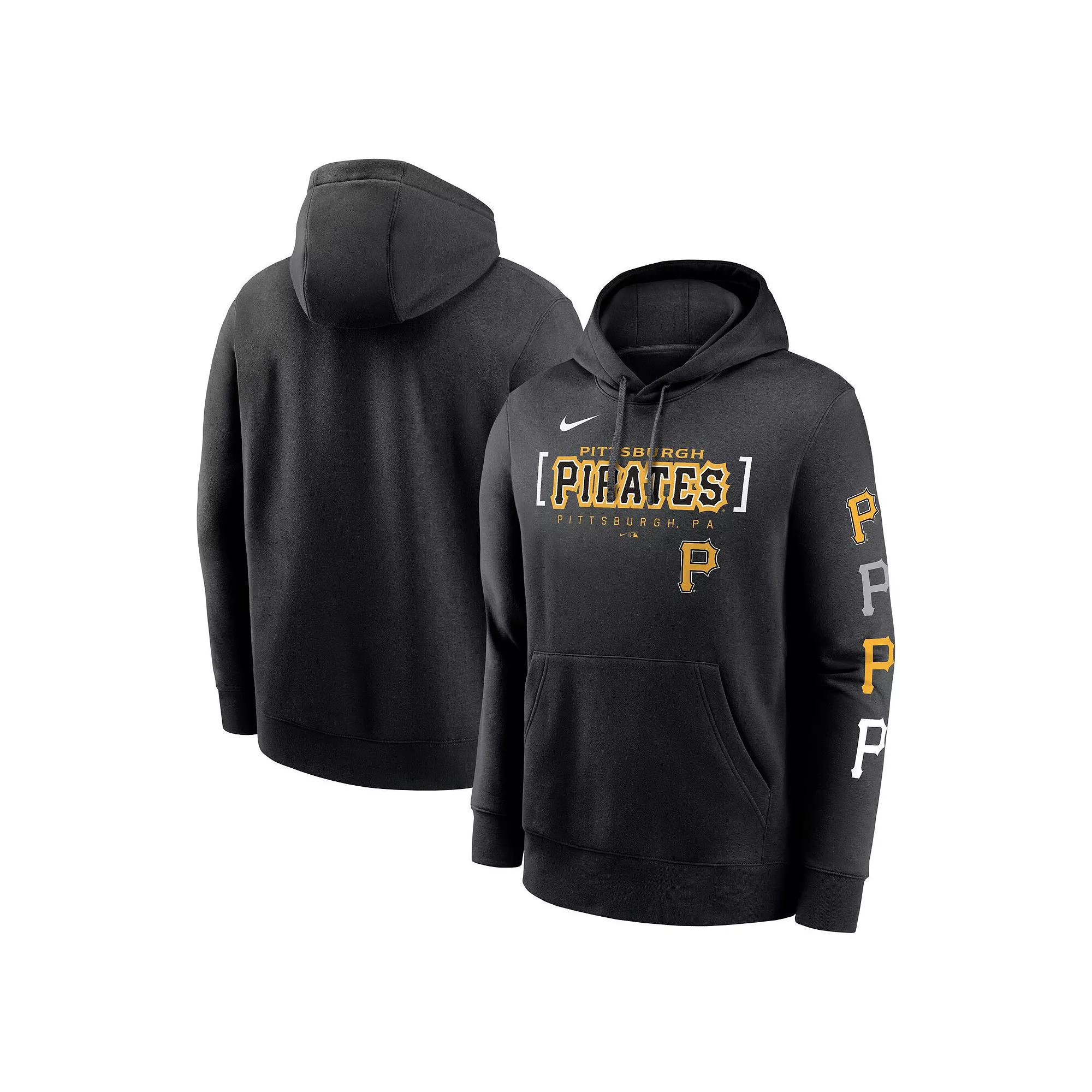 Men's Nike Black Pittsburgh Pirates Club Stack Pullover Hoodie, Size: Large Product Image