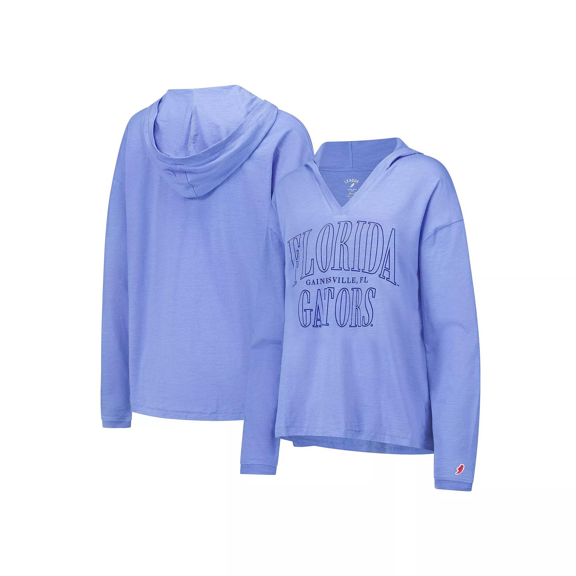 Women's League Collegiate Wear Royal Florida Gators Slub Long Sleeve V-Neck Hoodie T-Shirt, Size: Small, Blue Product Image
