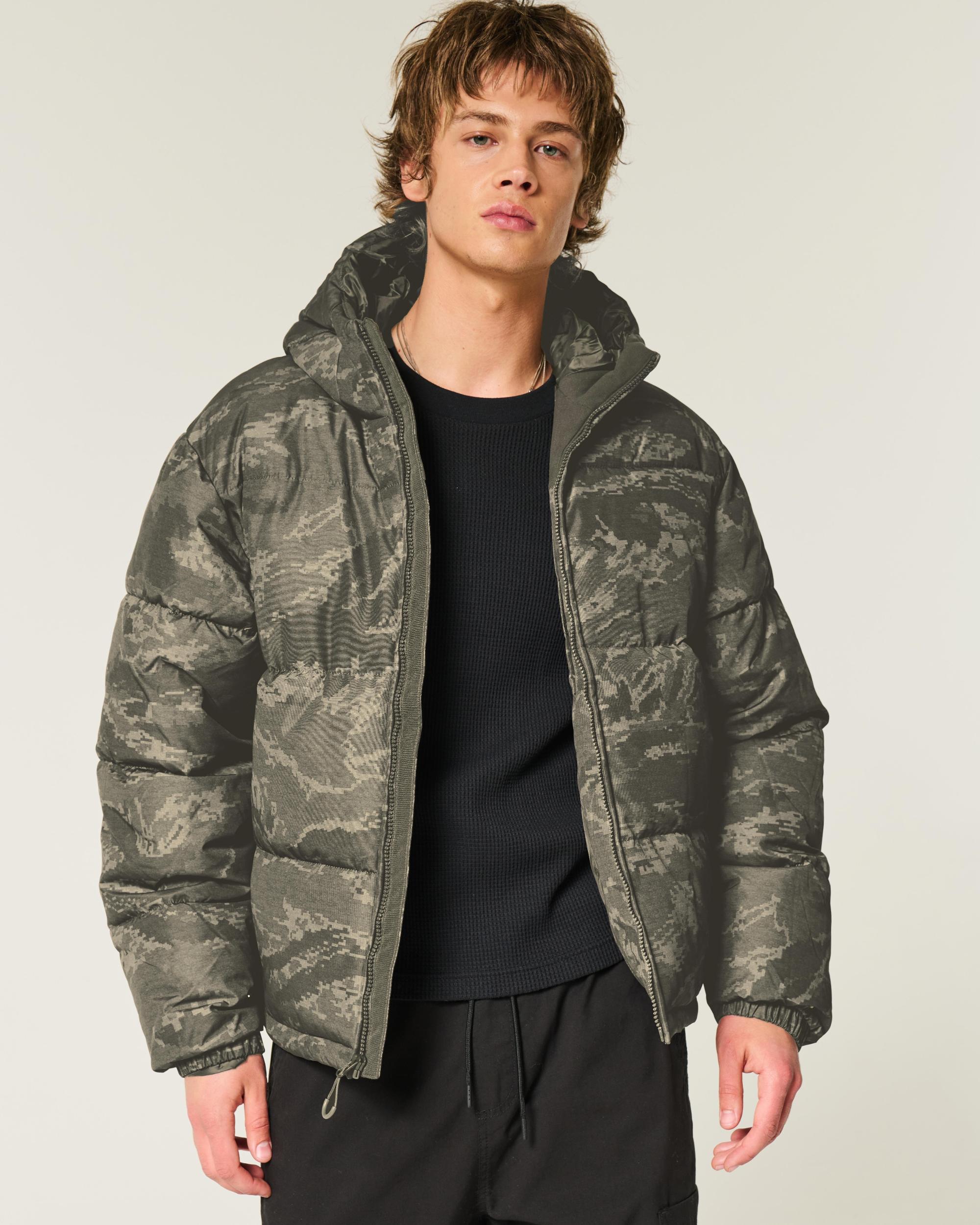 Hooded Colorblock Puffer Jacket Product Image
