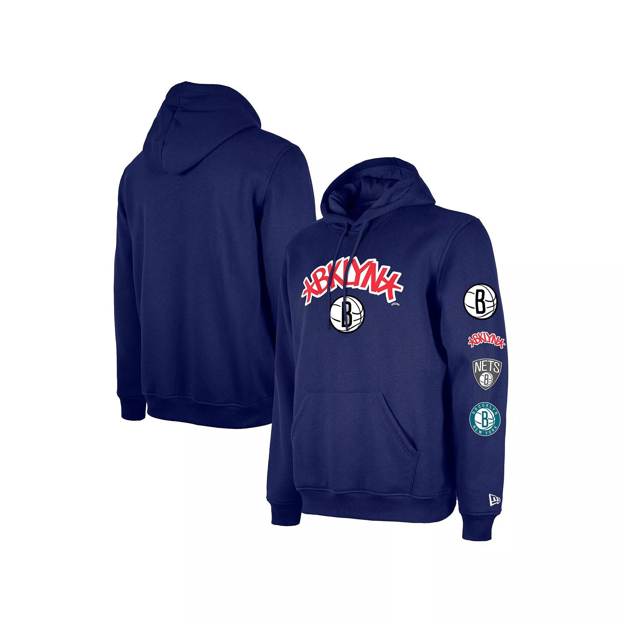 Men's New Era Blue Brooklyn Nets Big & Tall 2023/24 City Edition Jersey Pullover Hoodie, Size: XLT Product Image