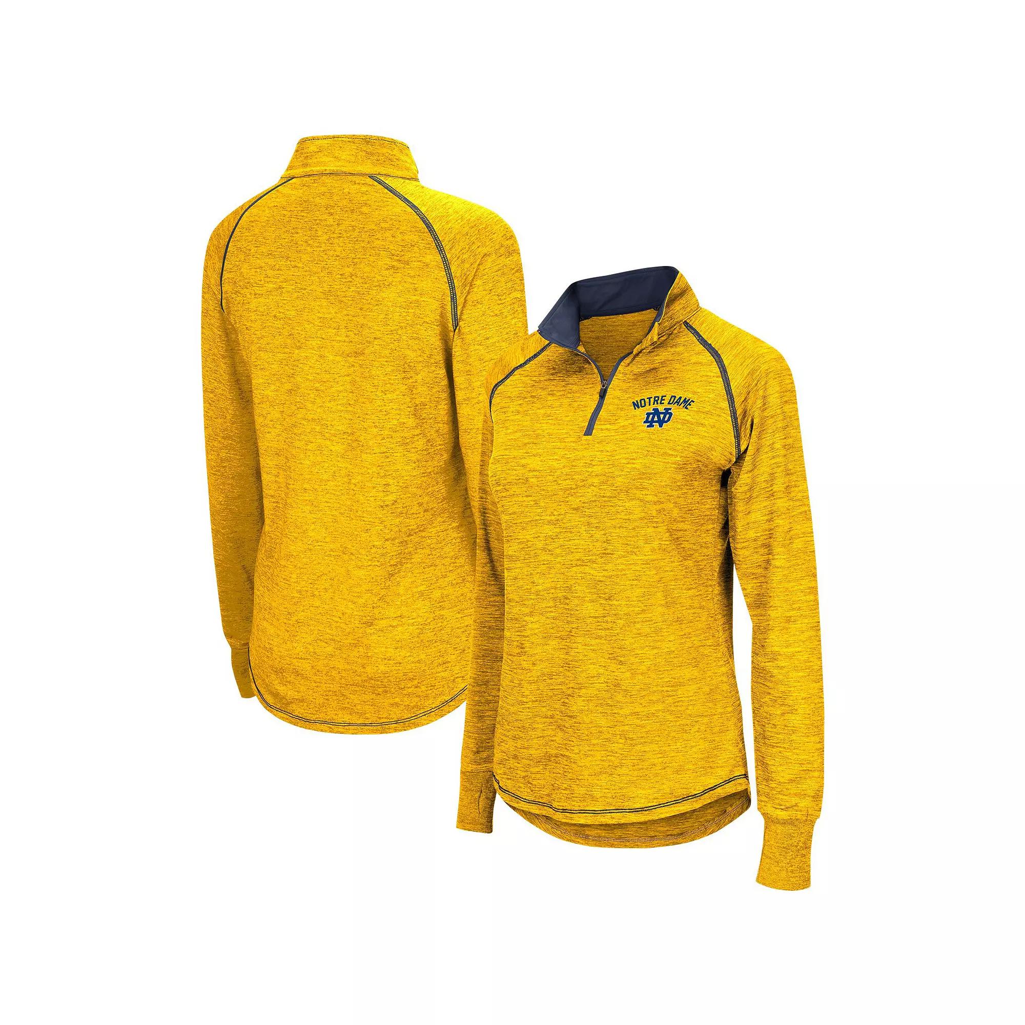 Women's Colosseum Gold Notre Dame Fighting Irish Bikram Raglan Quarter-Zip Top,  Product Image