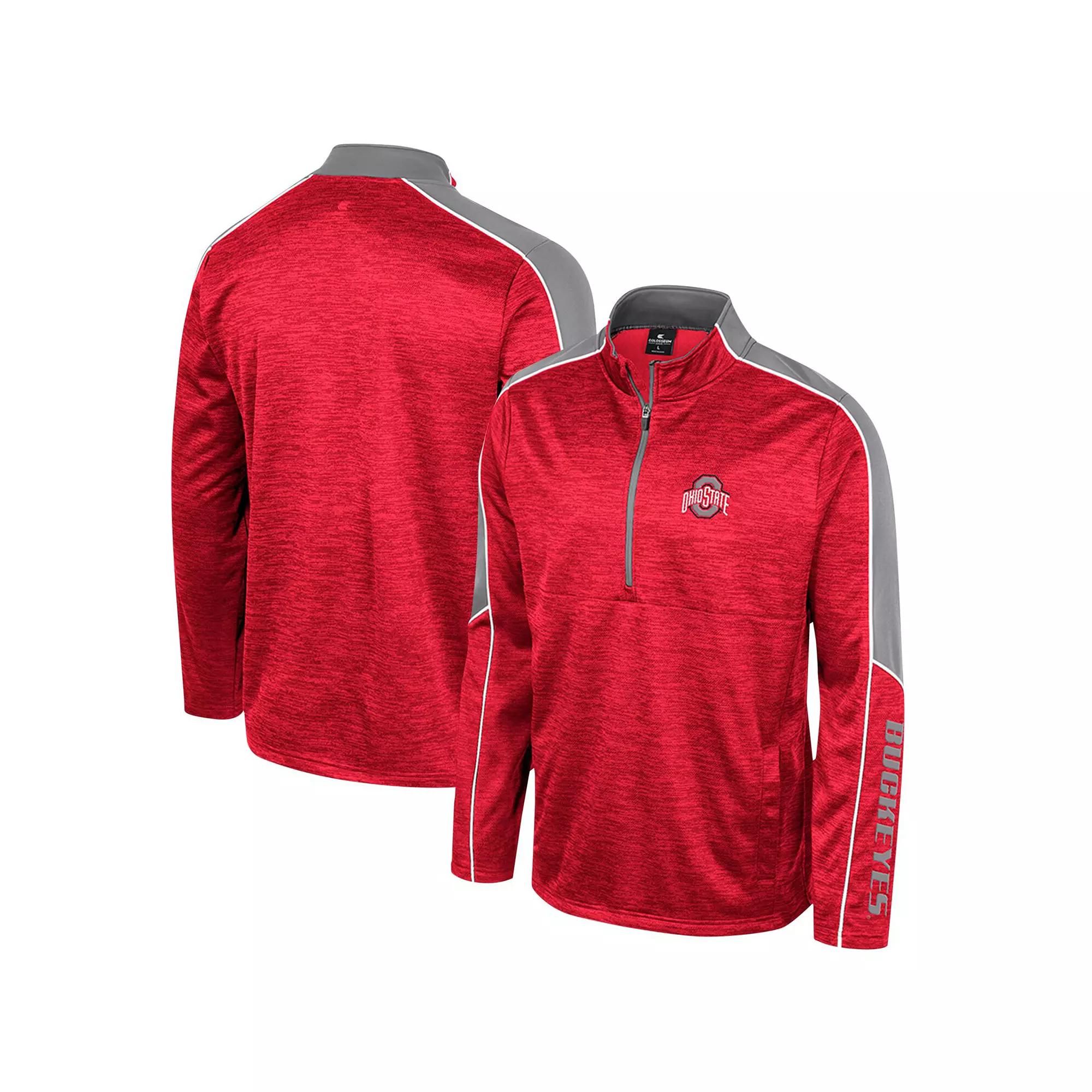 Men's Colosseum Maroon Virginia Tech Hokies Marled Half-Zip Jacket,  Product Image