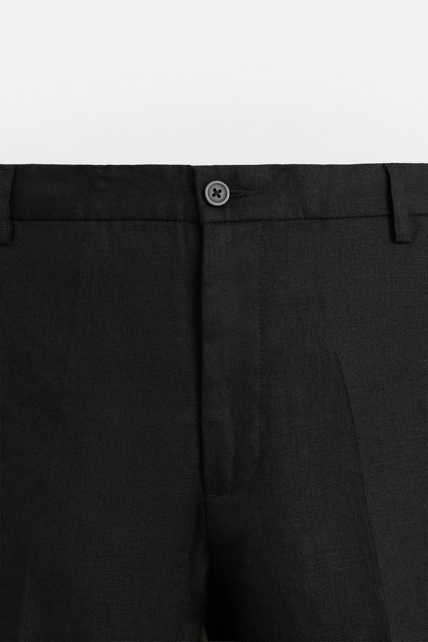 100% LINEN REGULAR FIT PANTS Product Image