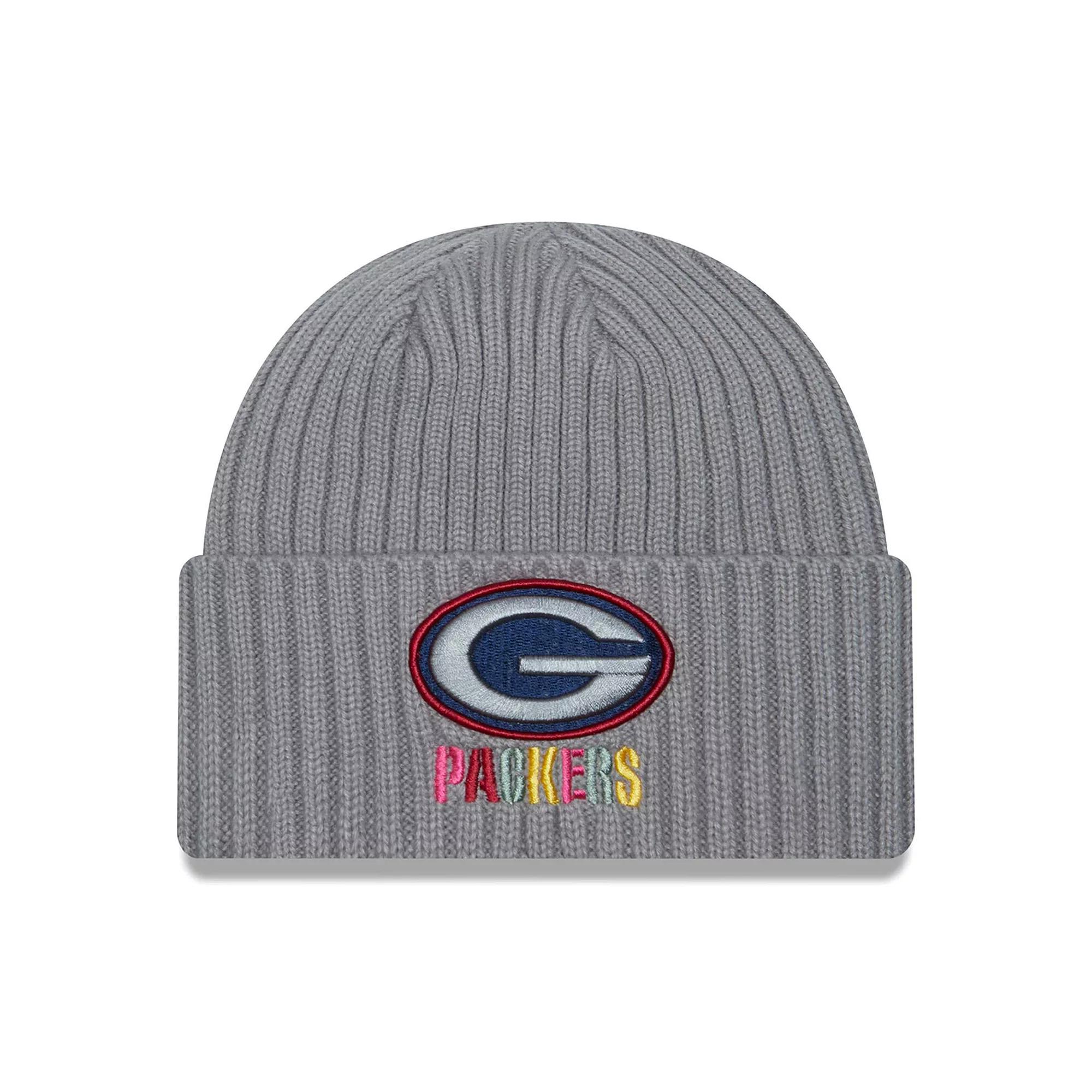 Men's New Era  Gray Green Bay Packers Color Pack Multi Cuffed Knit Hat, Grey Product Image
