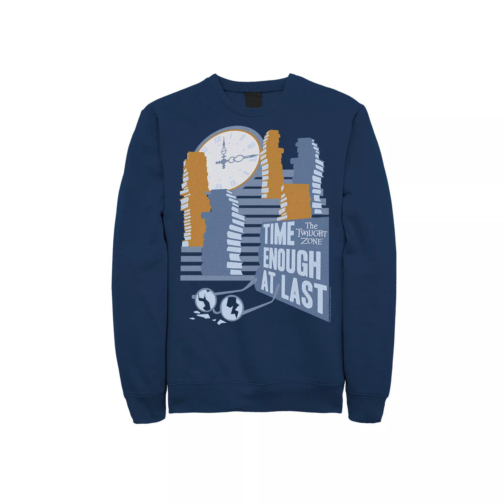 Men's The Twilight Zone Time Enough At Last Sweatshirt, Size: Large, Blue Product Image