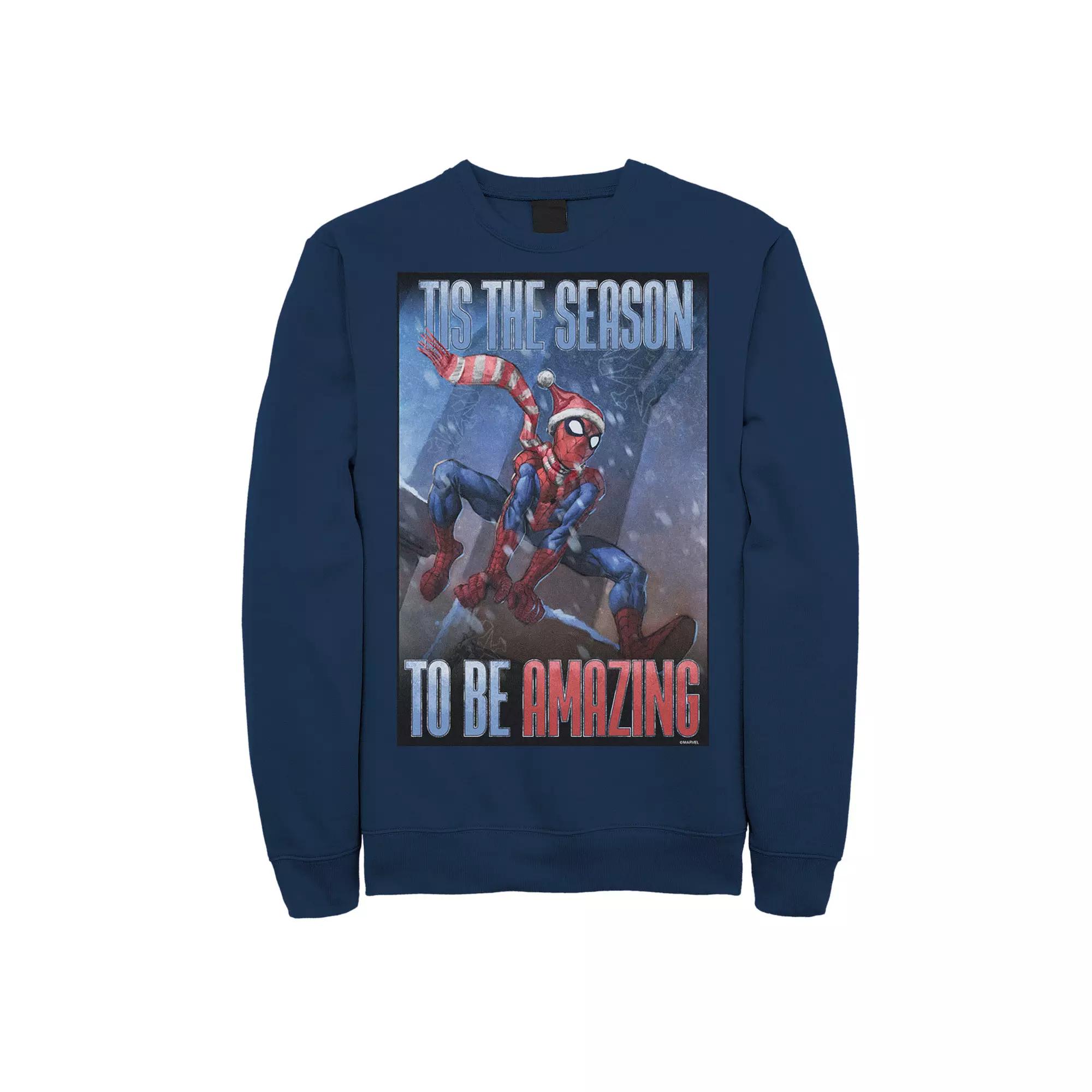 Men's Marvel Spider-Man 'Tis The Season To Be Amazing Sweatshirt,  Product Image
