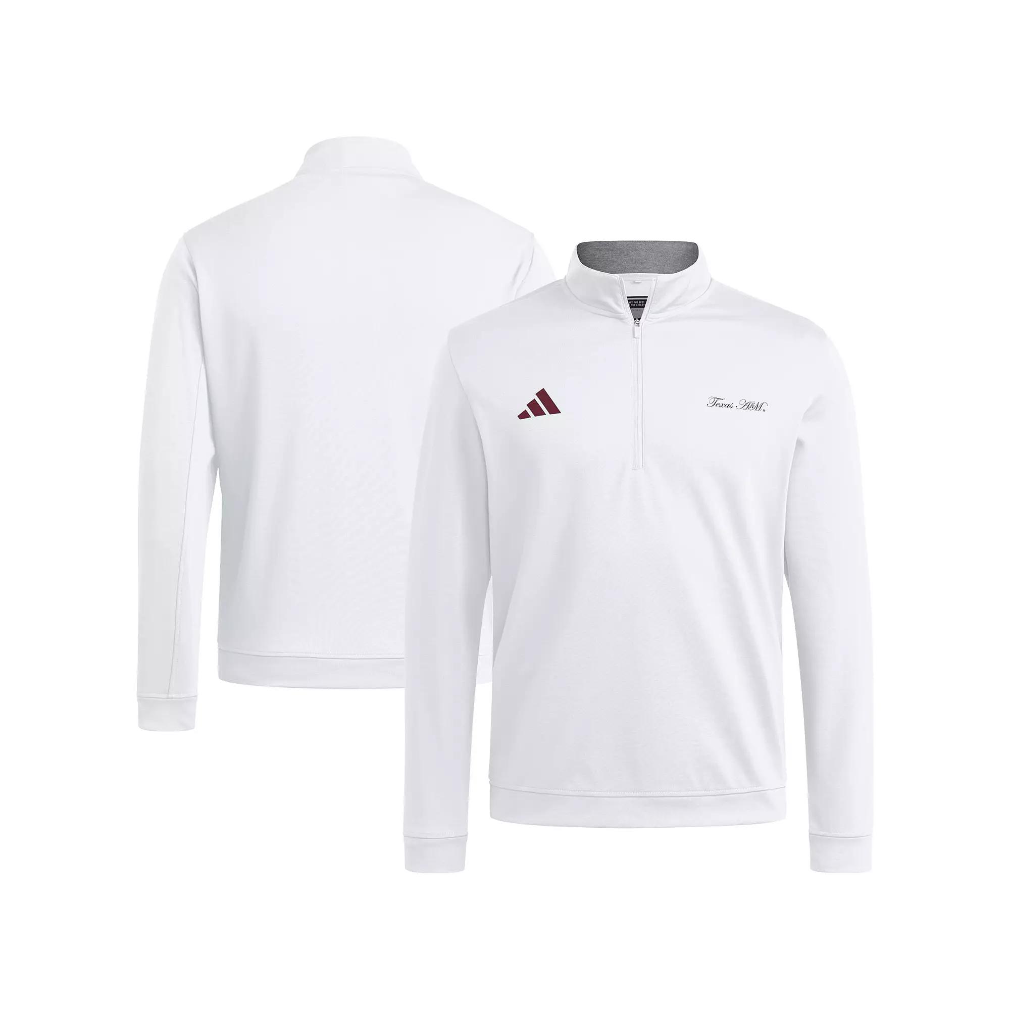 Men's adidas White Miami Hurricanes Elevated Quarter-Zip Jacket,  Product Image