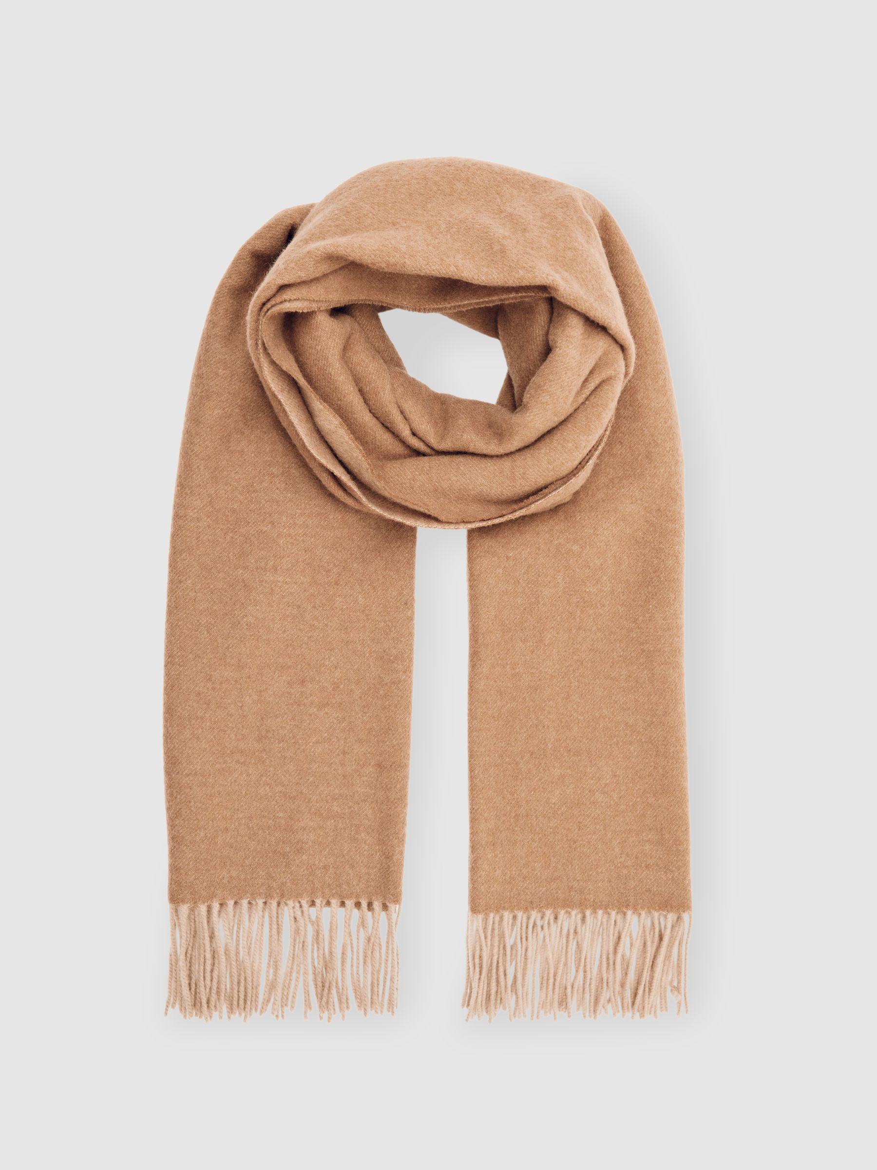 Wool-Cashmere Scarf in Taupe Product Image