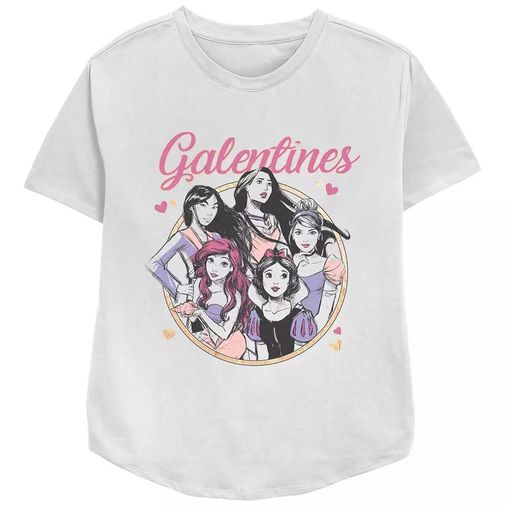 Women's Disney Princess Galentines Group Relaxed Fit Graphic Tee, Girl's,  Product Image