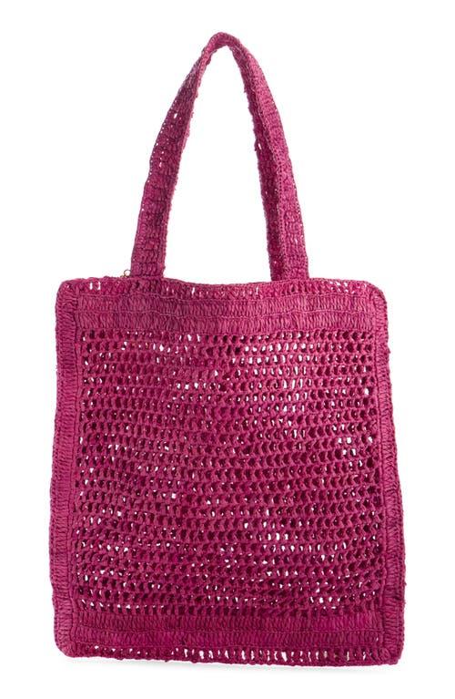 CHLOÉ Chloe Women Fuchsia Raffia Estate Banana Shopping Bag In Fuchsiarose Product Image